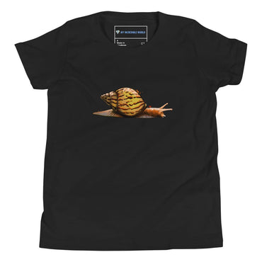 "Watercolor Snail" Snail T-Shirt (Youth/Kids) Black / S