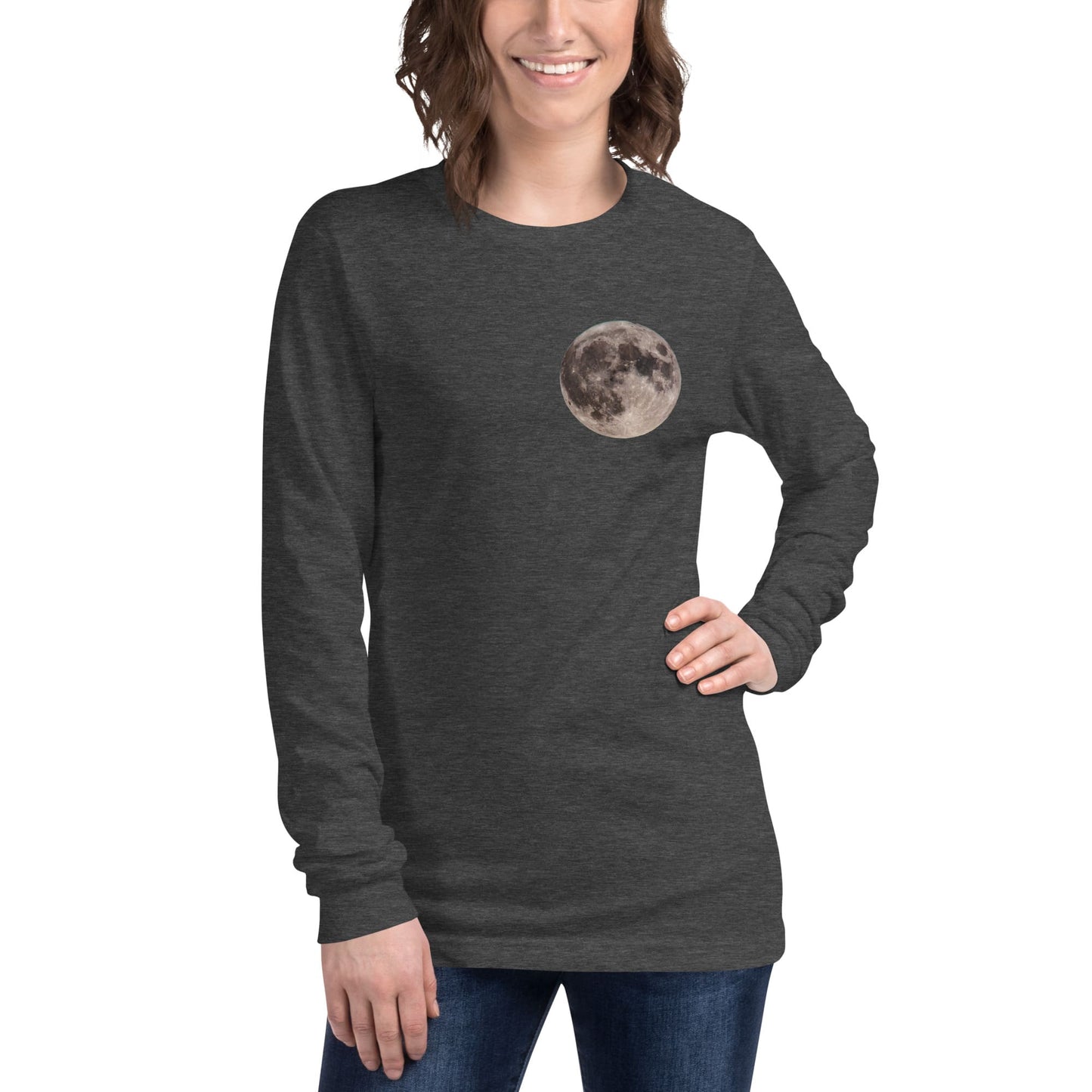 “Blue Moon Supermoon” Full Moon Long-Sleeve T-Shirt (Adult Unisex)