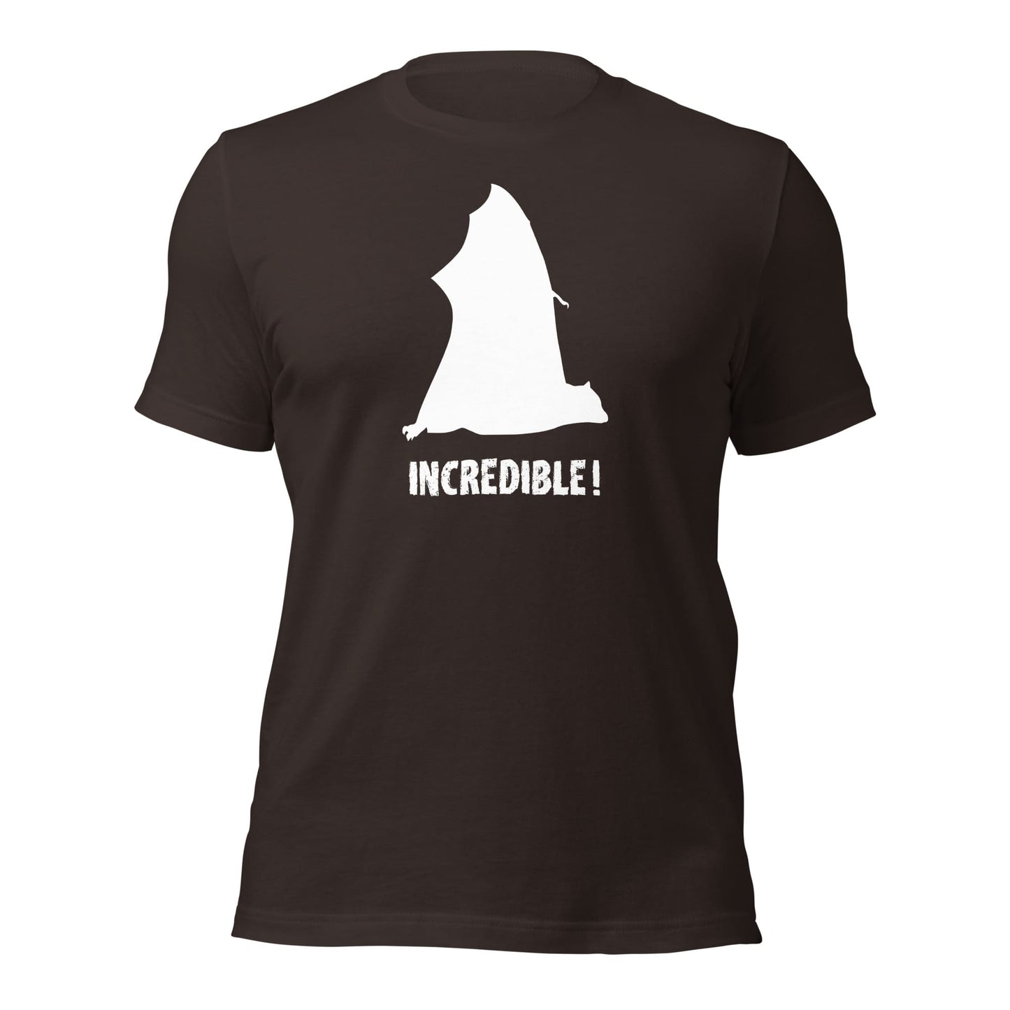 "Bats Are Incredible" Bat T-Shirt - White Print (Adult Unisex) Brown / S