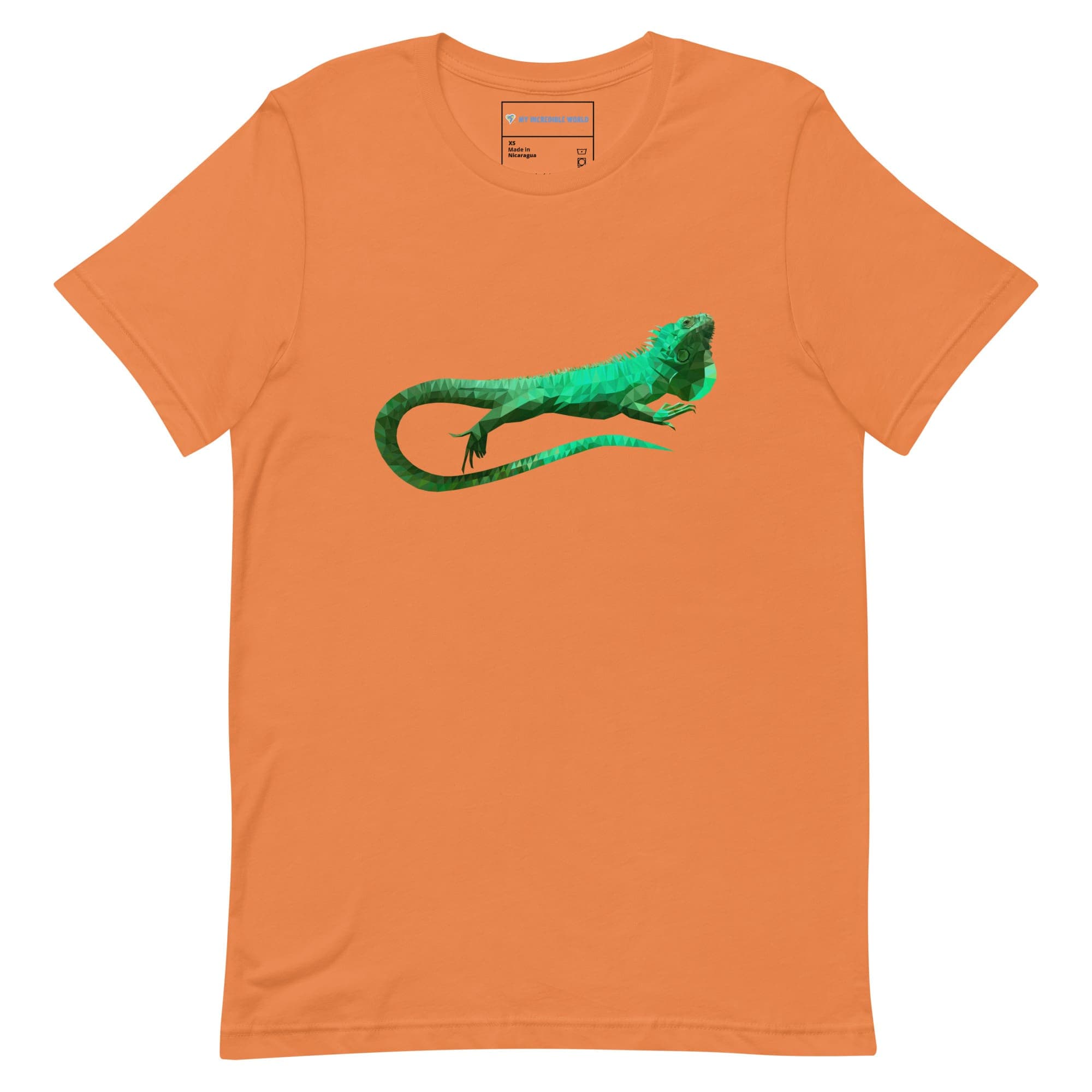 "Low-Poly Iguana" Polygonal Iguana T-Shirt (Adult Unisex) Burnt Orange / XS