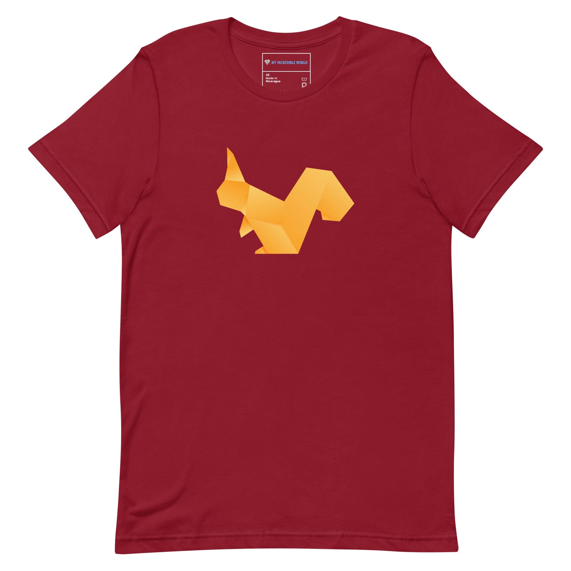 "Origami Squirrel" Low-Poly Squirrel T-Shirt (Adult Unisex) Cardinal / XS