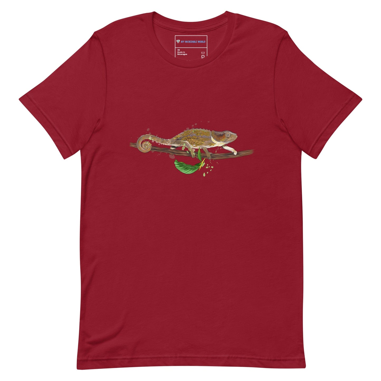 "Watercolor Chameleon" Chameleon T-Shirt (Adult Unisex) Cardinal / XS