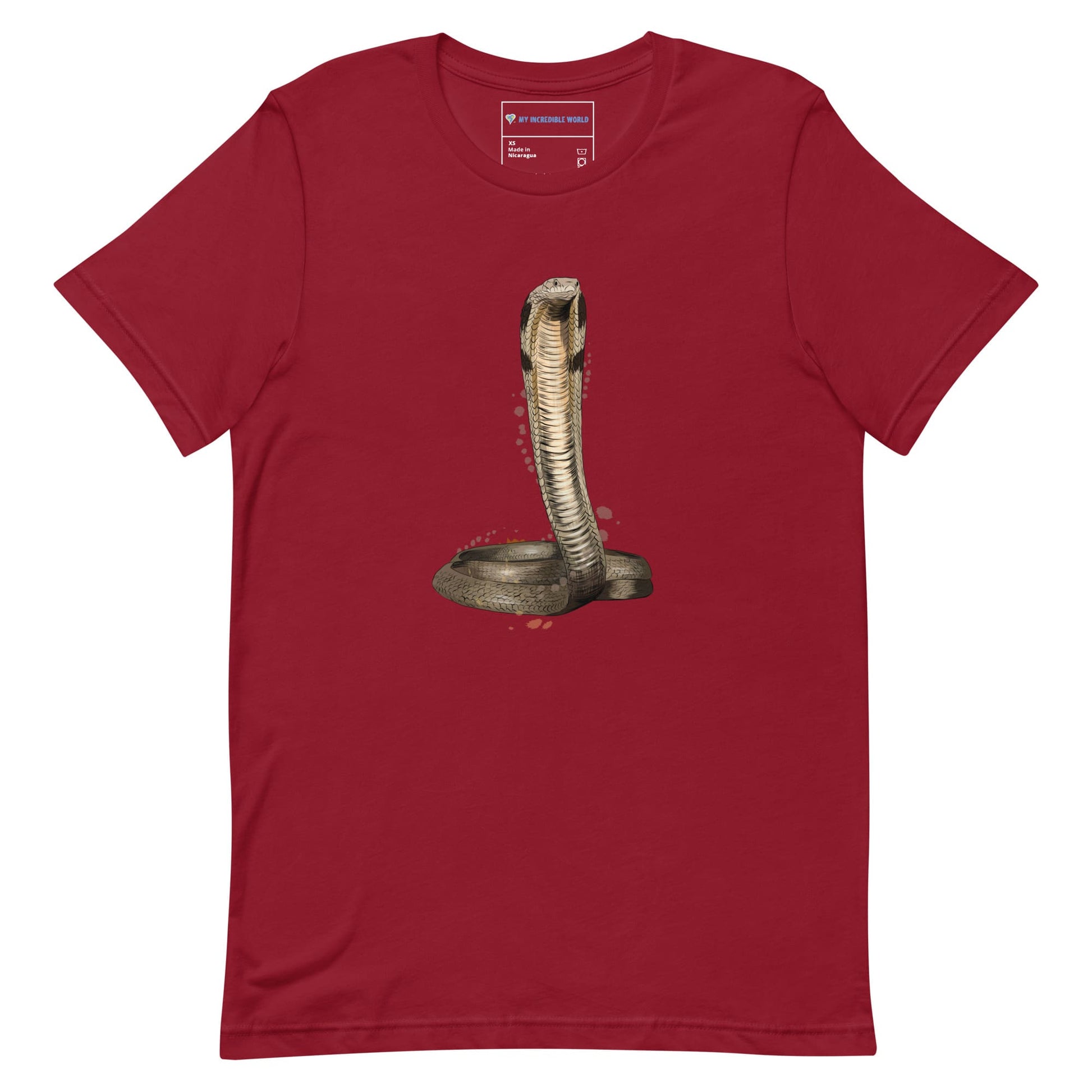 "Watercolor Cobra" Cobra Snake T-Shirt (Adult Unisex) Cardinal / XS