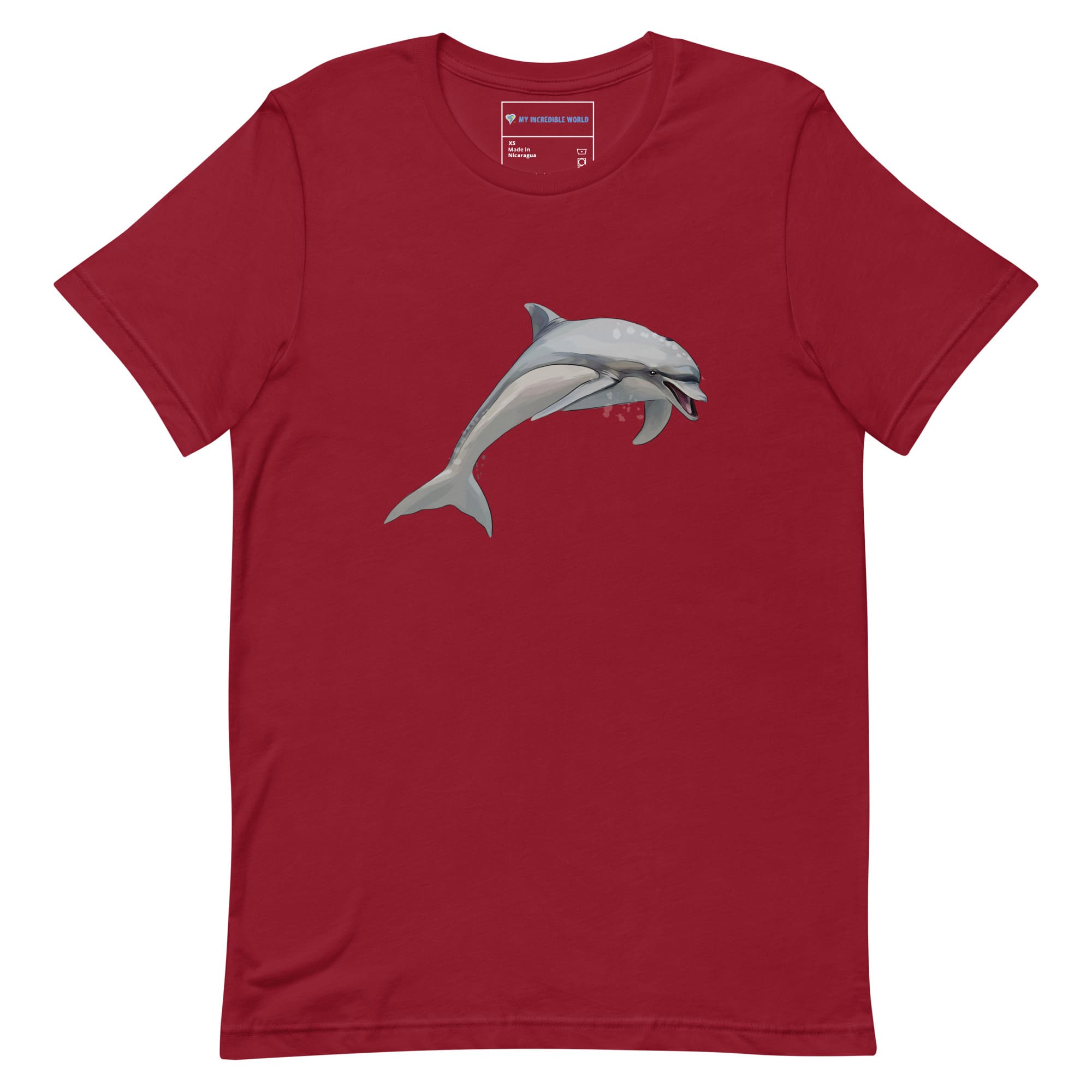 "Watercolor Dolphin" Dolphin T-Shirt (Adult Unisex) Cardinal / XS