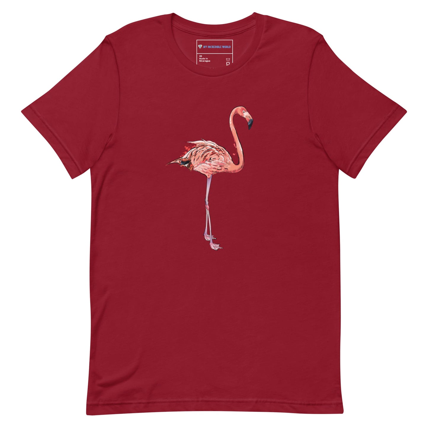 "Watercolor Flamingo" Flamingo T-Shirt (Adult Unisex) Cardinal / XS