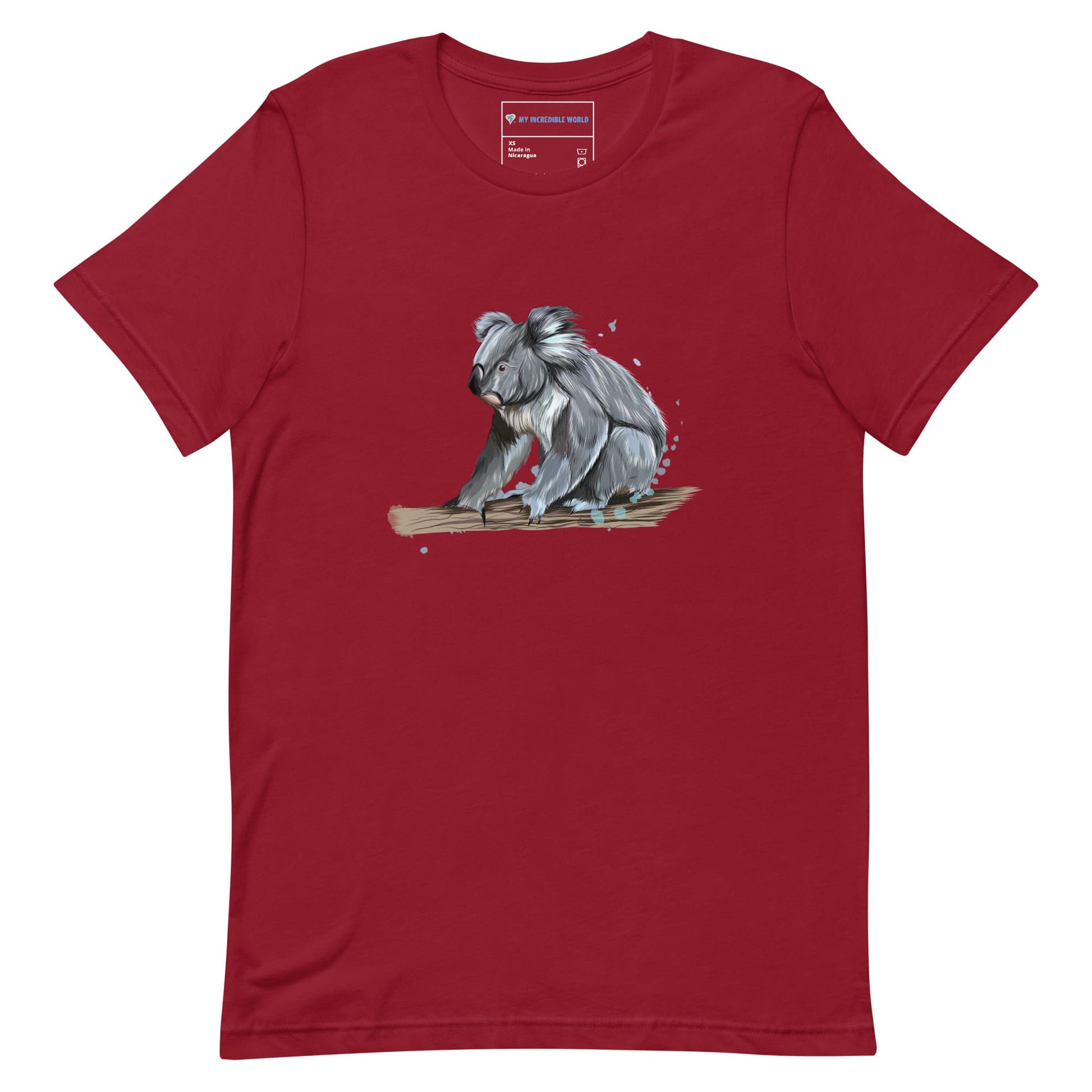 "Watercolor Koala" Koala T-Shirt (Adult Unisex) Cardinal / XS