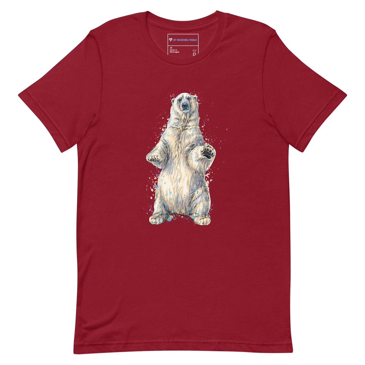 "Watercolor Polar Bear" Polar Bear T-Shirt (Adult Unisex) Cardinal / XS