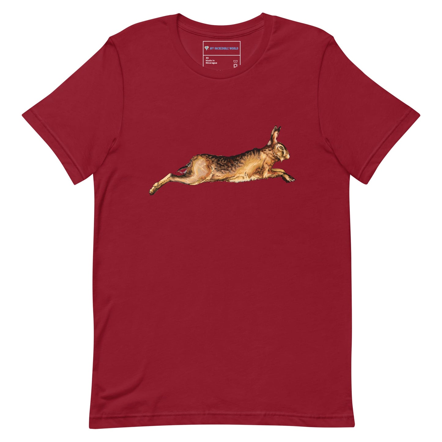 "Watercolor Rabbit" Rabbit T-Shirt (Adult Unisex) Cardinal / XS