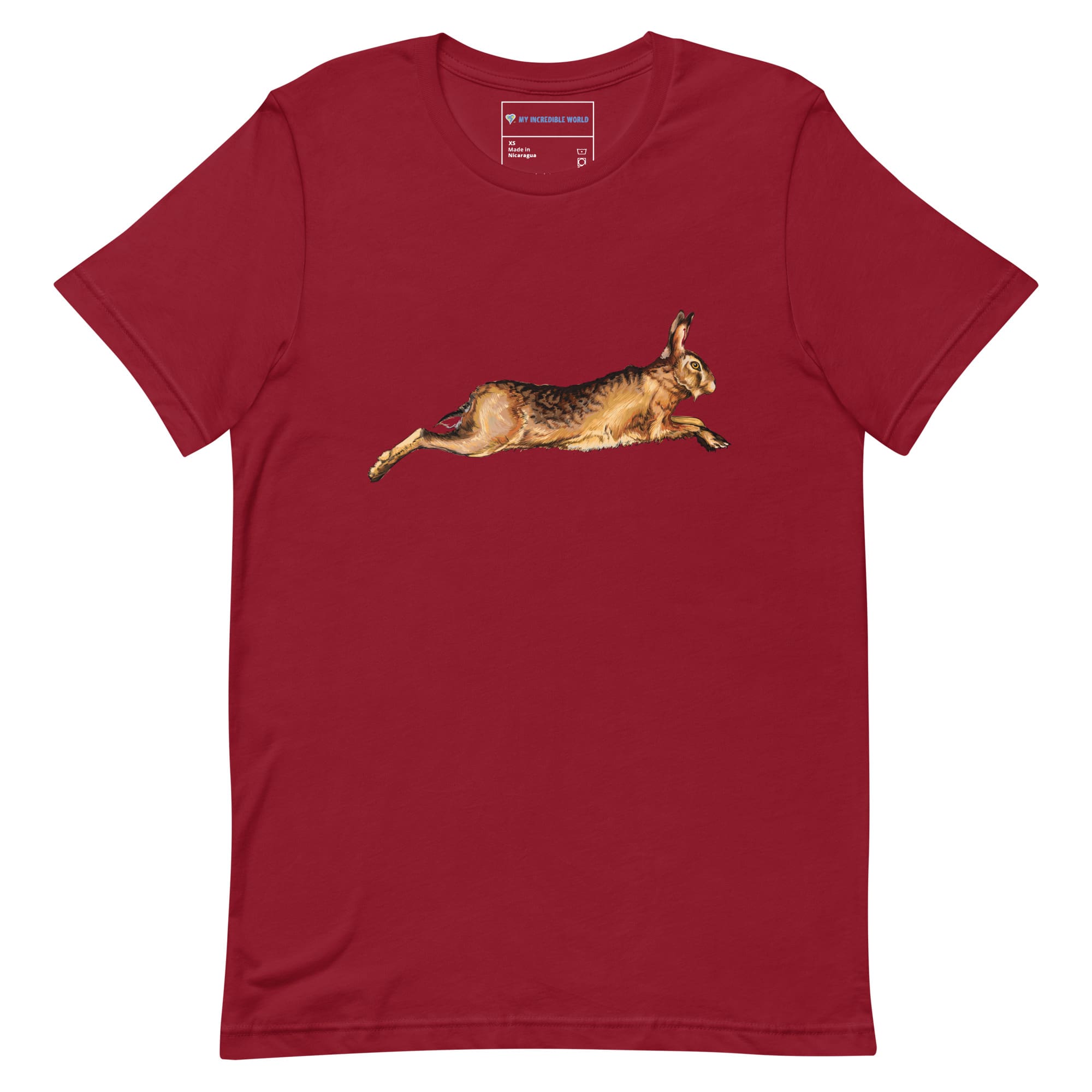 "Watercolor Rabbit" Rabbit T-Shirt (Adult Unisex) Cardinal / XS