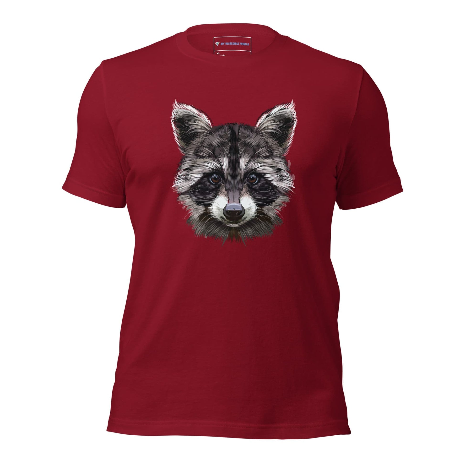 "Watercolor Raccoon" Raccoon T-Shirt (Adult Unisex) Cardinal / XS