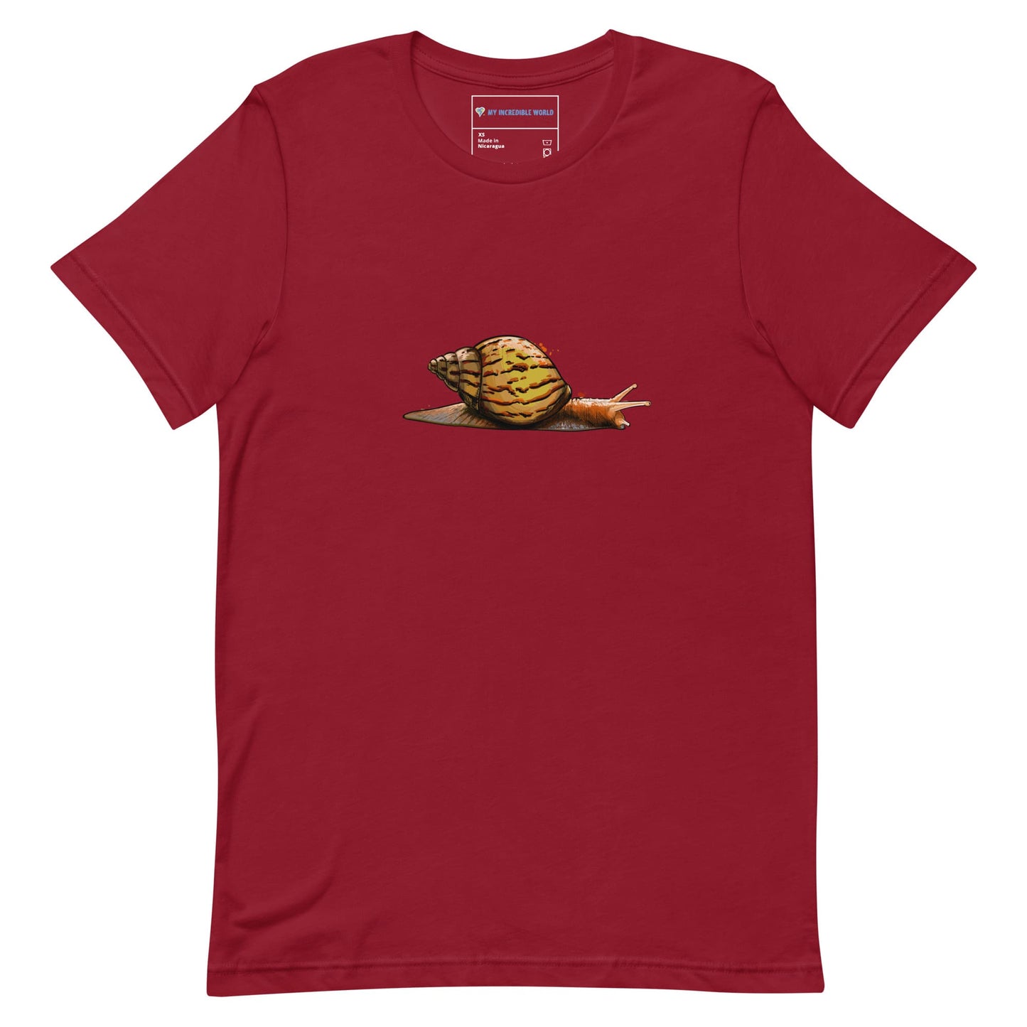 "Watercolor Snail" Snail T-Shirt (Adult Unisex) Cardinal / XS