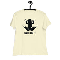 "Frogs Are Incredible" Frog T-Shirt for Women (Black Print) Citron / S