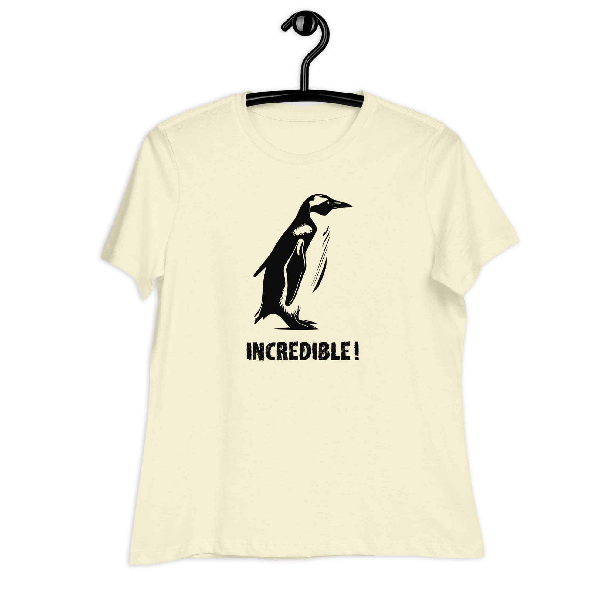 Penguins Are Incredible!” Penguins T-Shirt – Black Print (Women’s) Citron / S