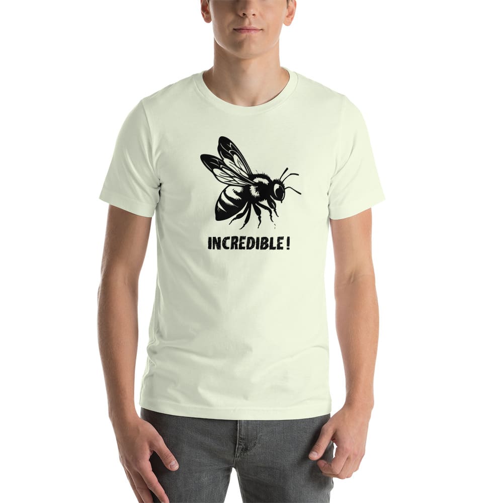 "Bees are Incredible" Bee T-Shirt - Black Print (Adult Unisex / Men's) Citron / XS