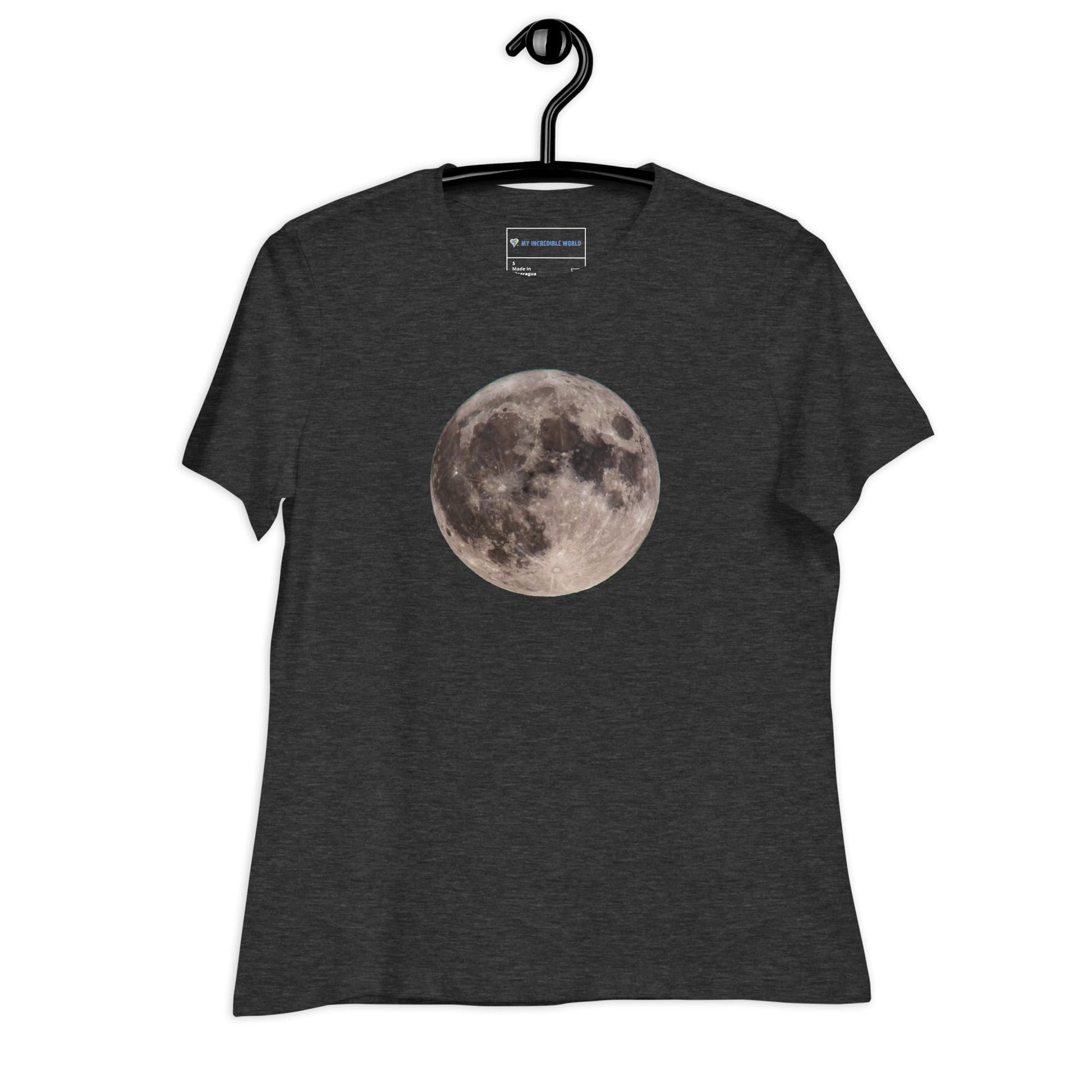 "Blue Moon Supermoon" Women's Full Moon T-Shirt Dark Grey Heather / S