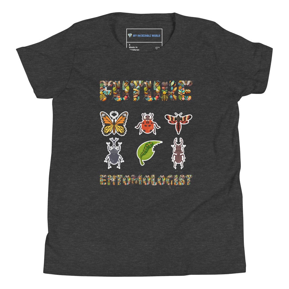 "Future Entomologist" Bugs & Insects T-Shirt for Kids (Youth/Kids) Dark Grey Heather / S