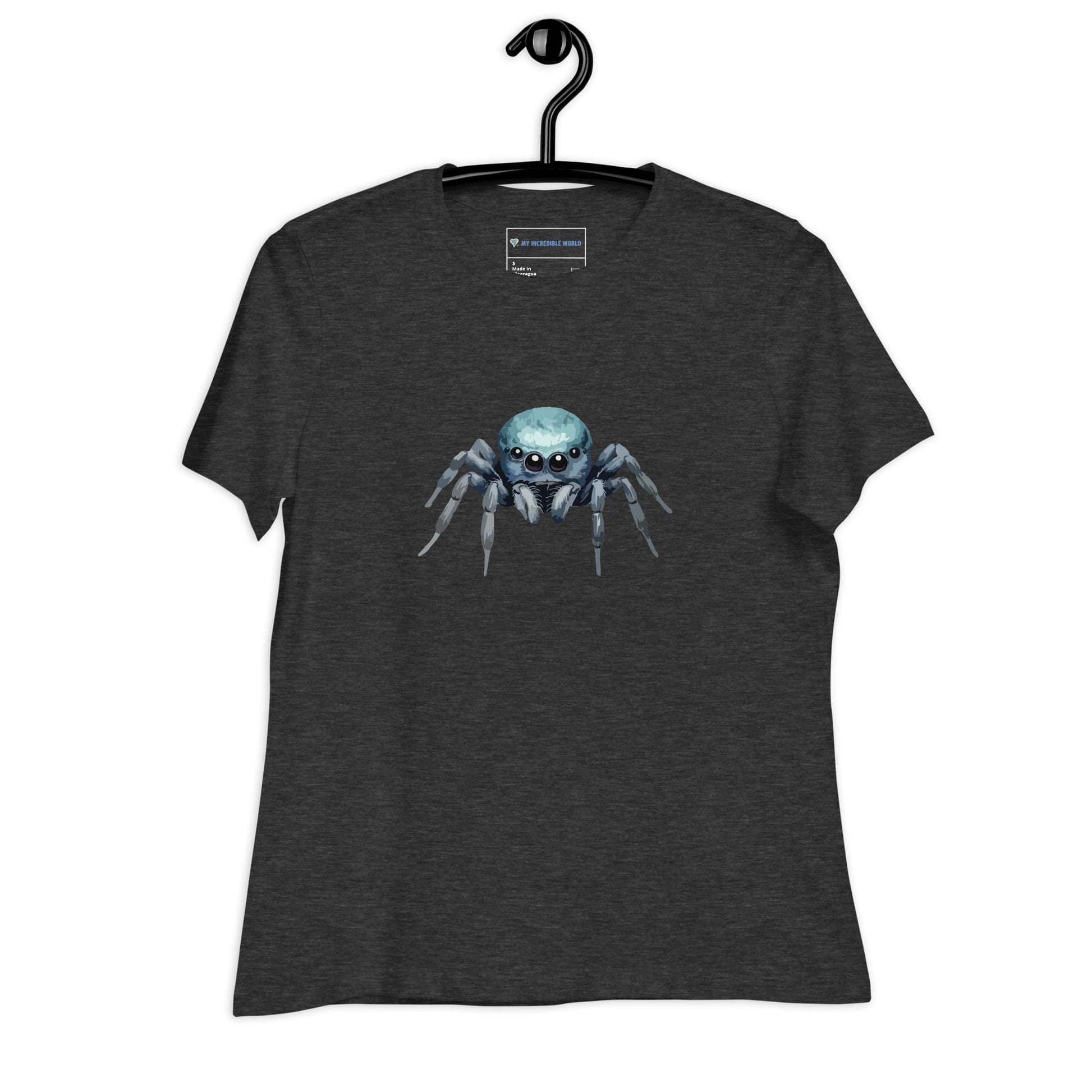 "Watercolor Spider" Cute Women's Spider T-Shirt Dark Grey Heather / S