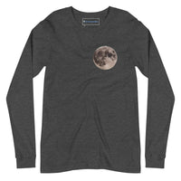 “Blue Moon Supermoon” Full Moon Long-Sleeve T-Shirt (Adult Unisex) Dark Grey Heather / XS