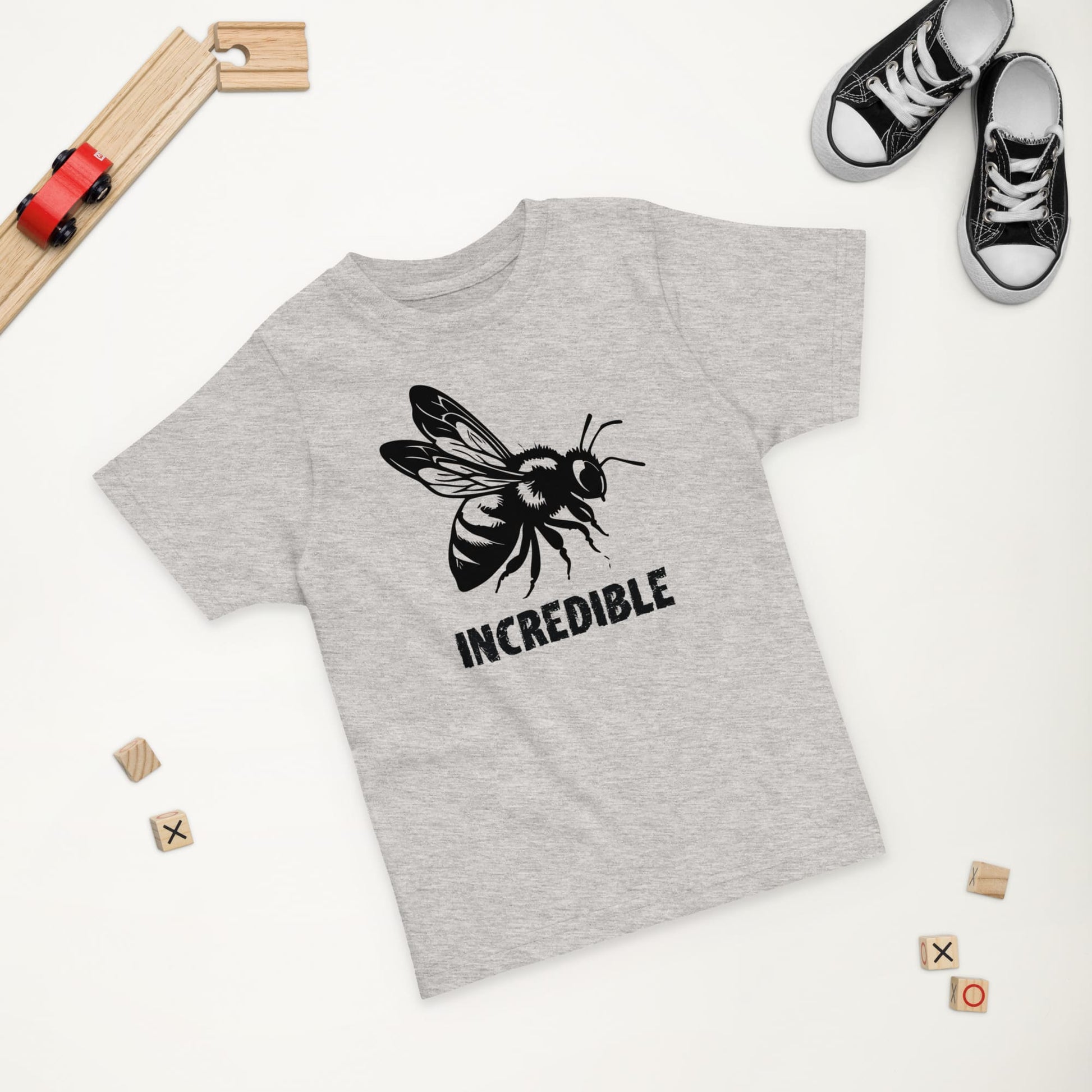 "Bees are Incredible" Bee T-Shirt for Toddlers Heather / 2