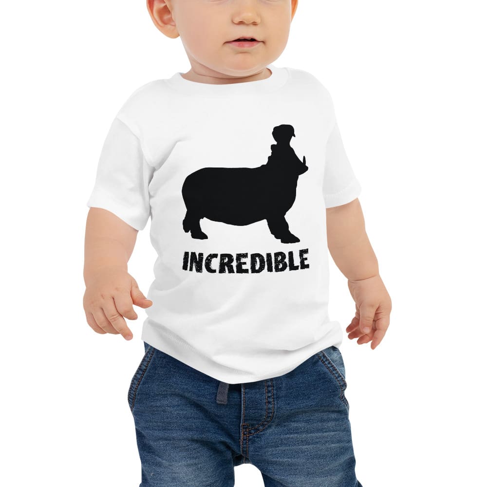 "Hippos are Incredible" T-Shirt - Black Print (Baby) Heather Columbia Blue / 6-12m