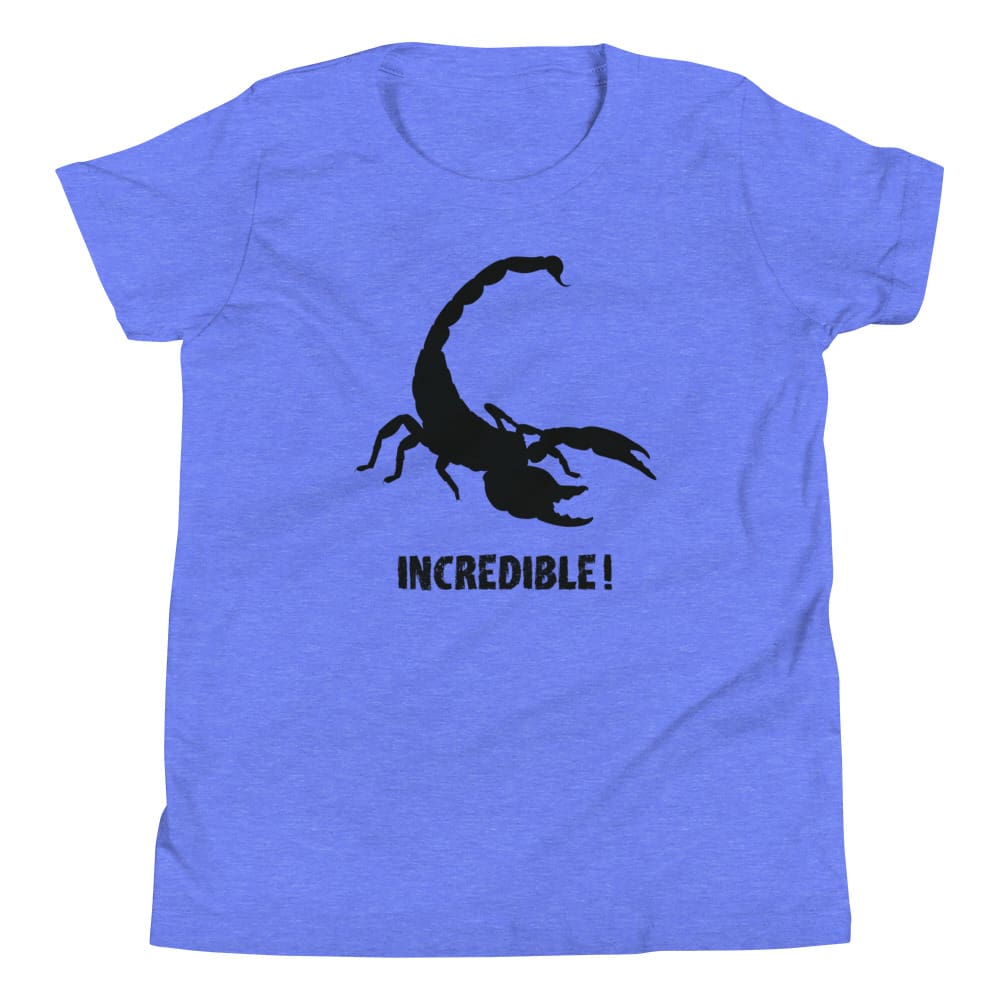 "Scorpions Are Incredible" Scorpions T-Shirt for Youth / Kids (Black Print) Heather Columbia Blue / S