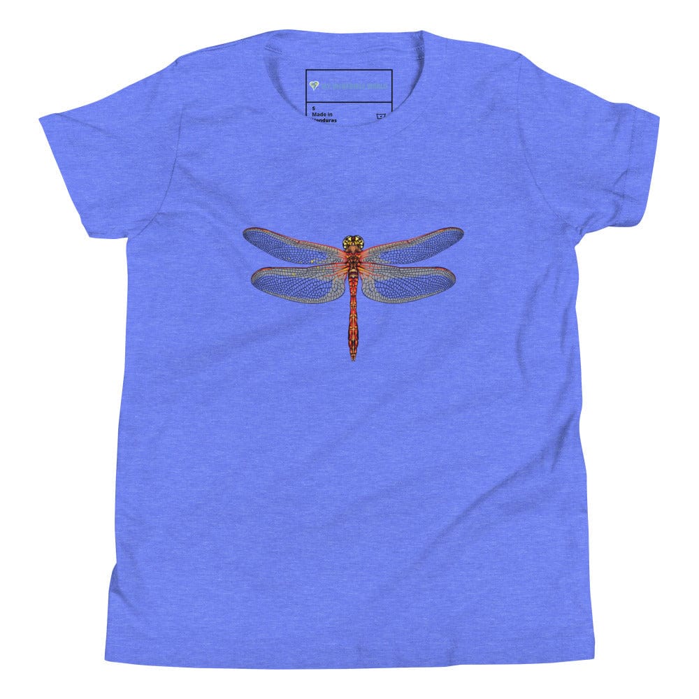 "Watercolor Dragonfly" Dragonfly T-Shirt (Youth/Kids) Heather Columbia Blue / S