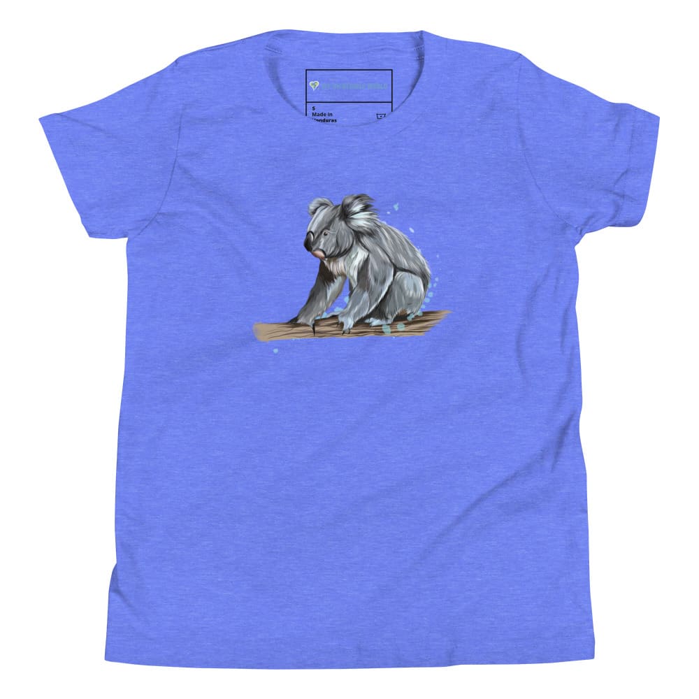 "Watercolor Koala" Koala T-Shirt (Youth/Kids) Heather Columbia Blue / S