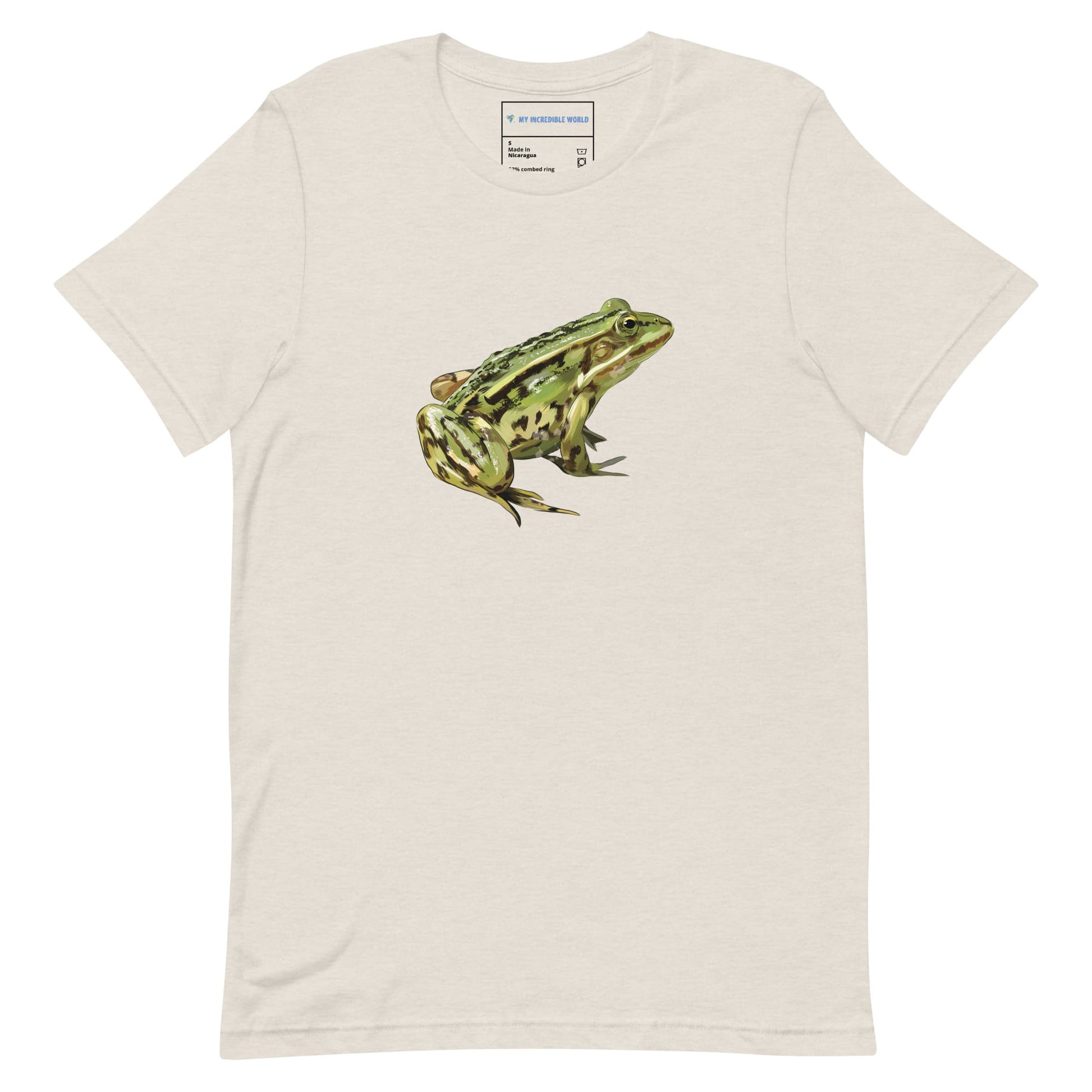 "Watercolor Frog" Frog T-Shirt (Adult Unisex) Heather Dust / S