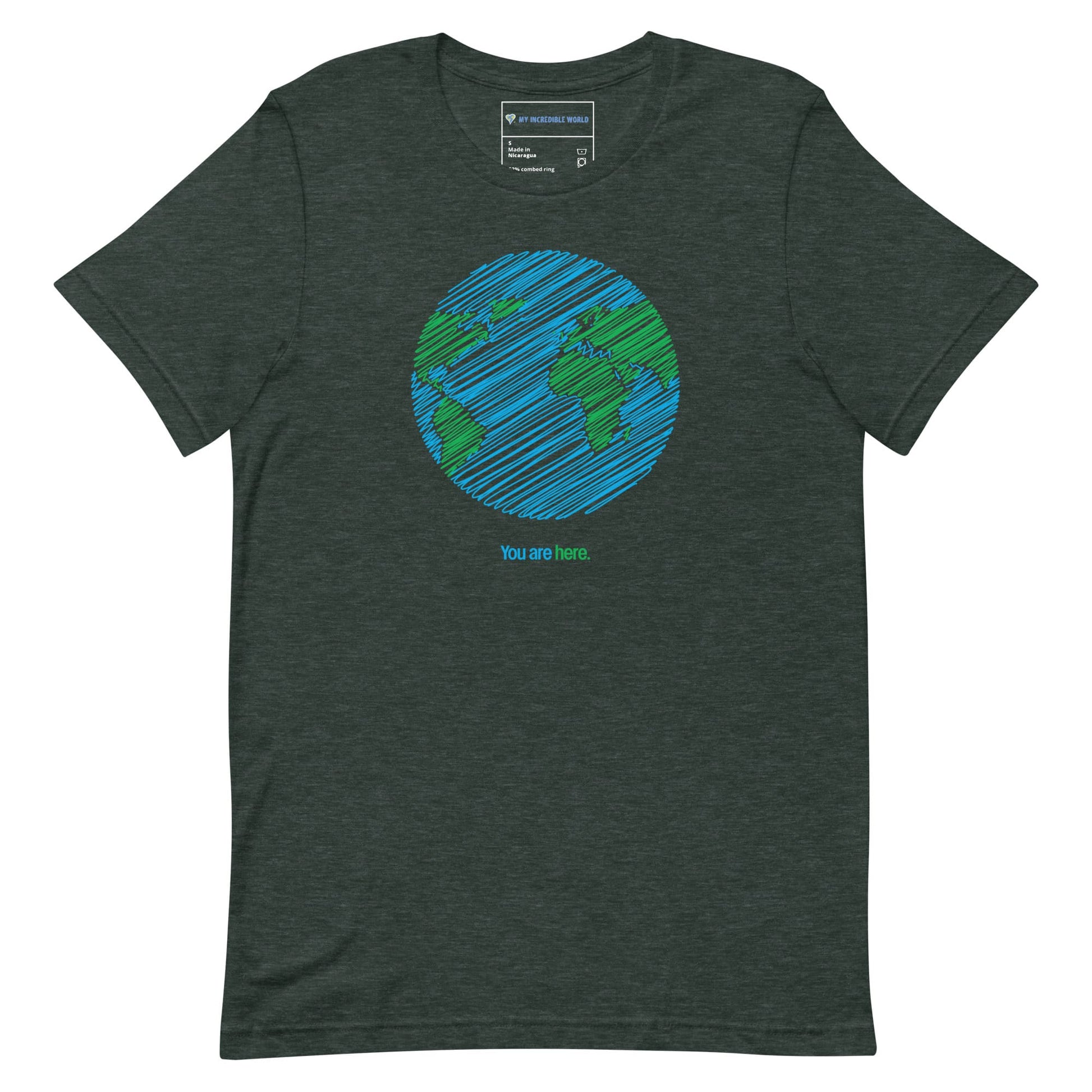 You Are Here Planet Earth Sketch T-Shirt (Adult Unisex) – My