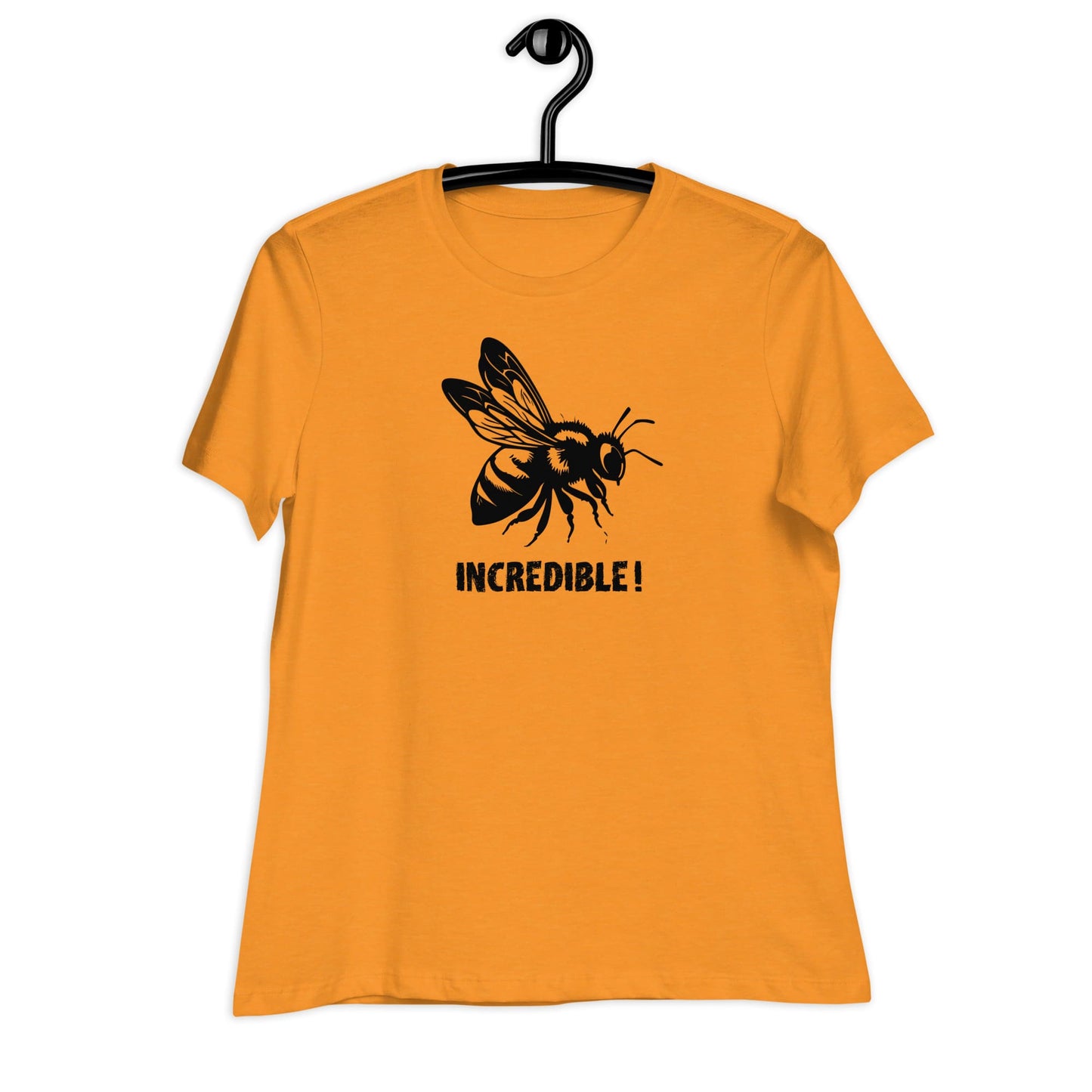 "Bees Are Incredible" Bee T-Shirt for Women - Black Print Heather Marmalade / S