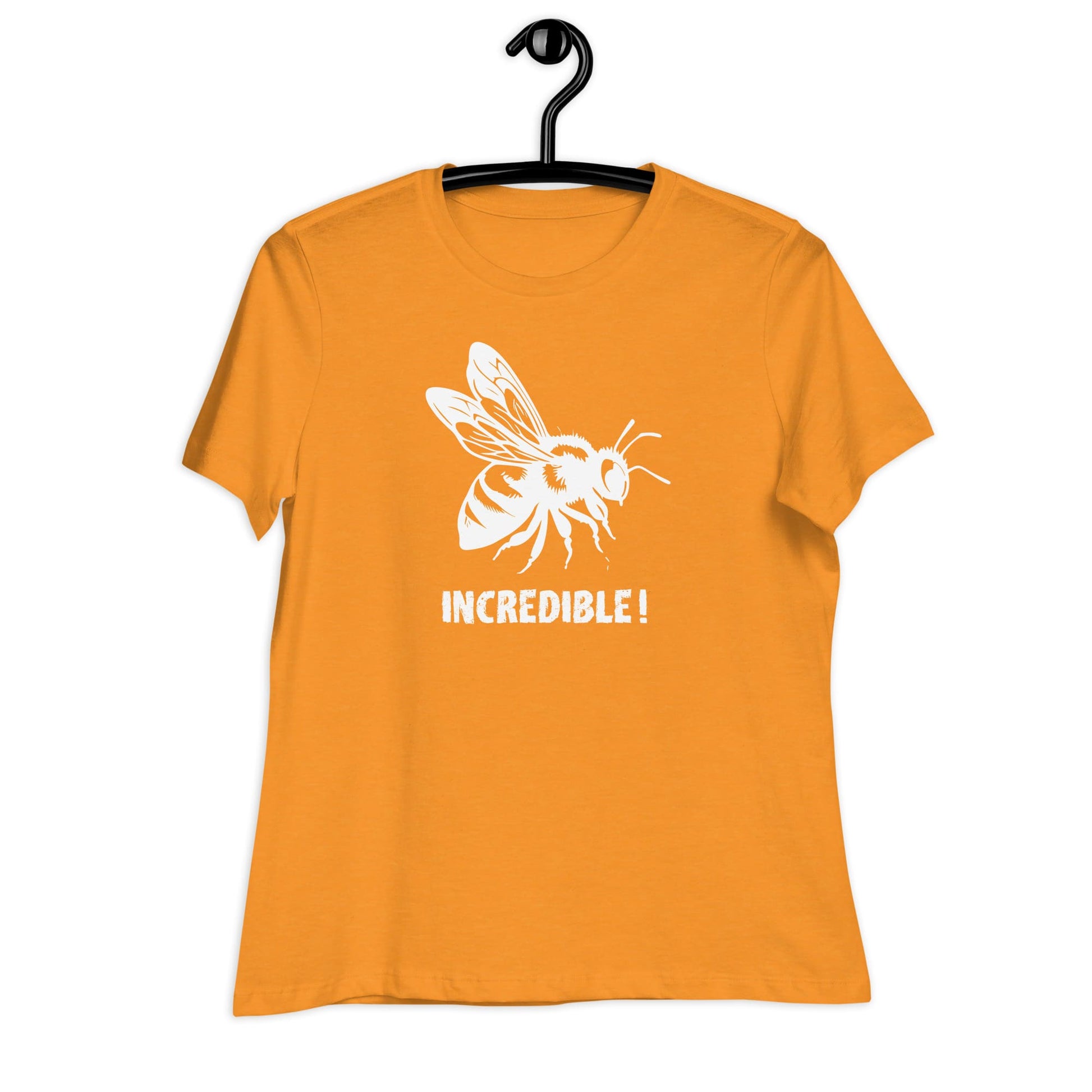 "Bees Are Incredible" Bee T-Shirt for Women - White Print Heather Marmalade / S