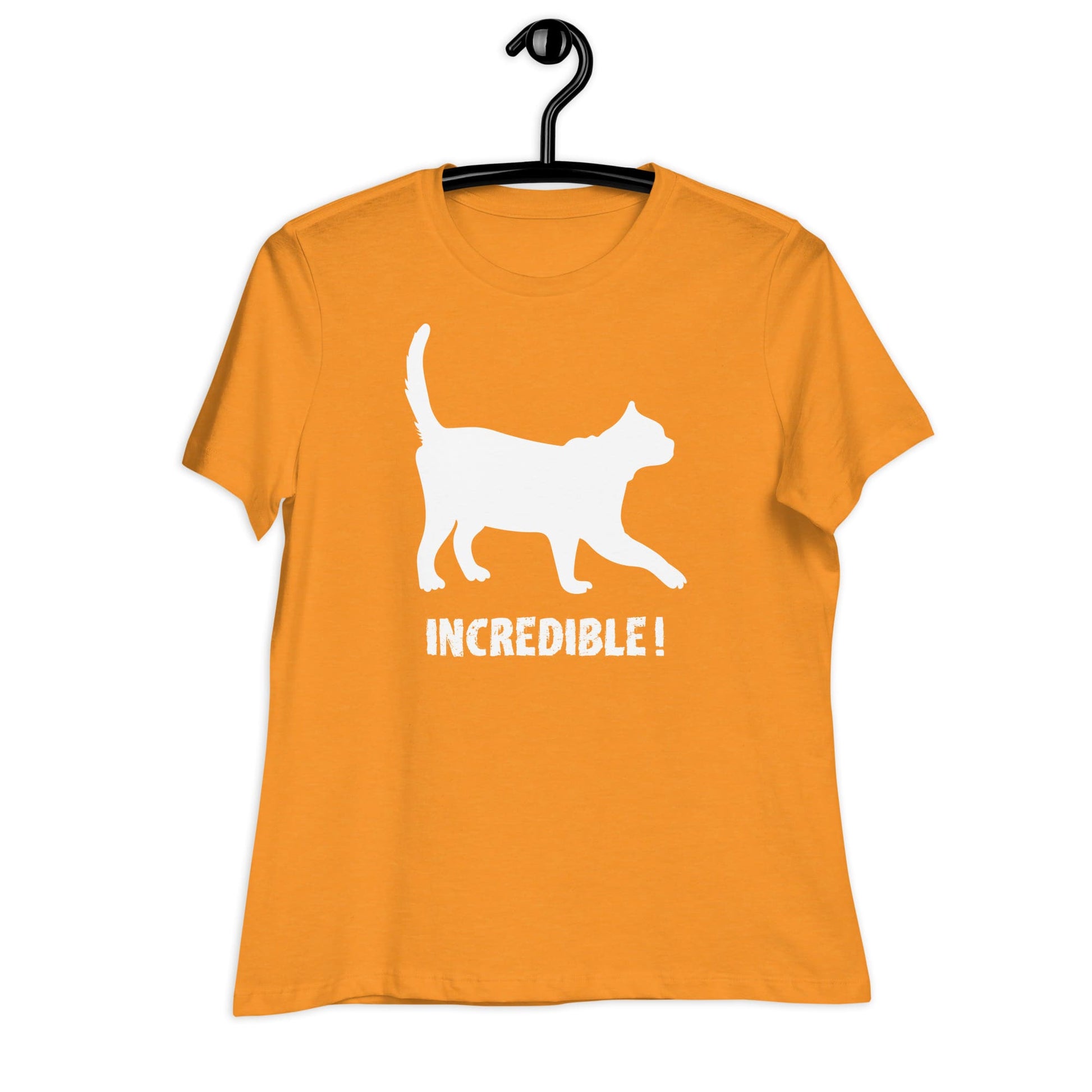 "Cats Are Incredible" Cat Shirt for Women (White Print) Heather Marmalade / S