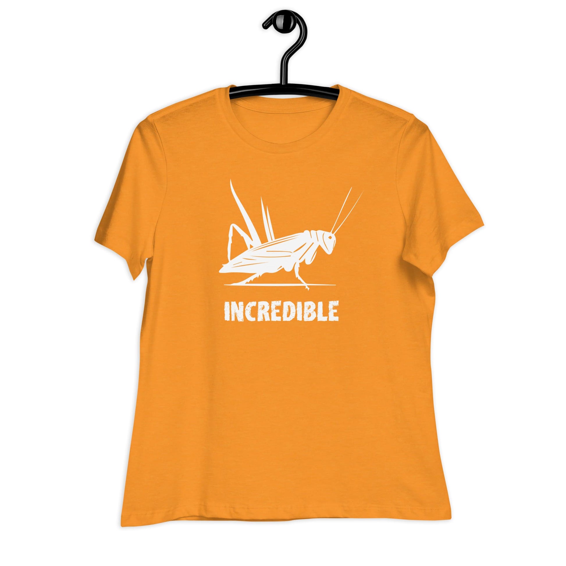 "Grasshoppers Are Incredible" Grasshopper T-Shirt for Women (White Print) Heather Marmalade / S