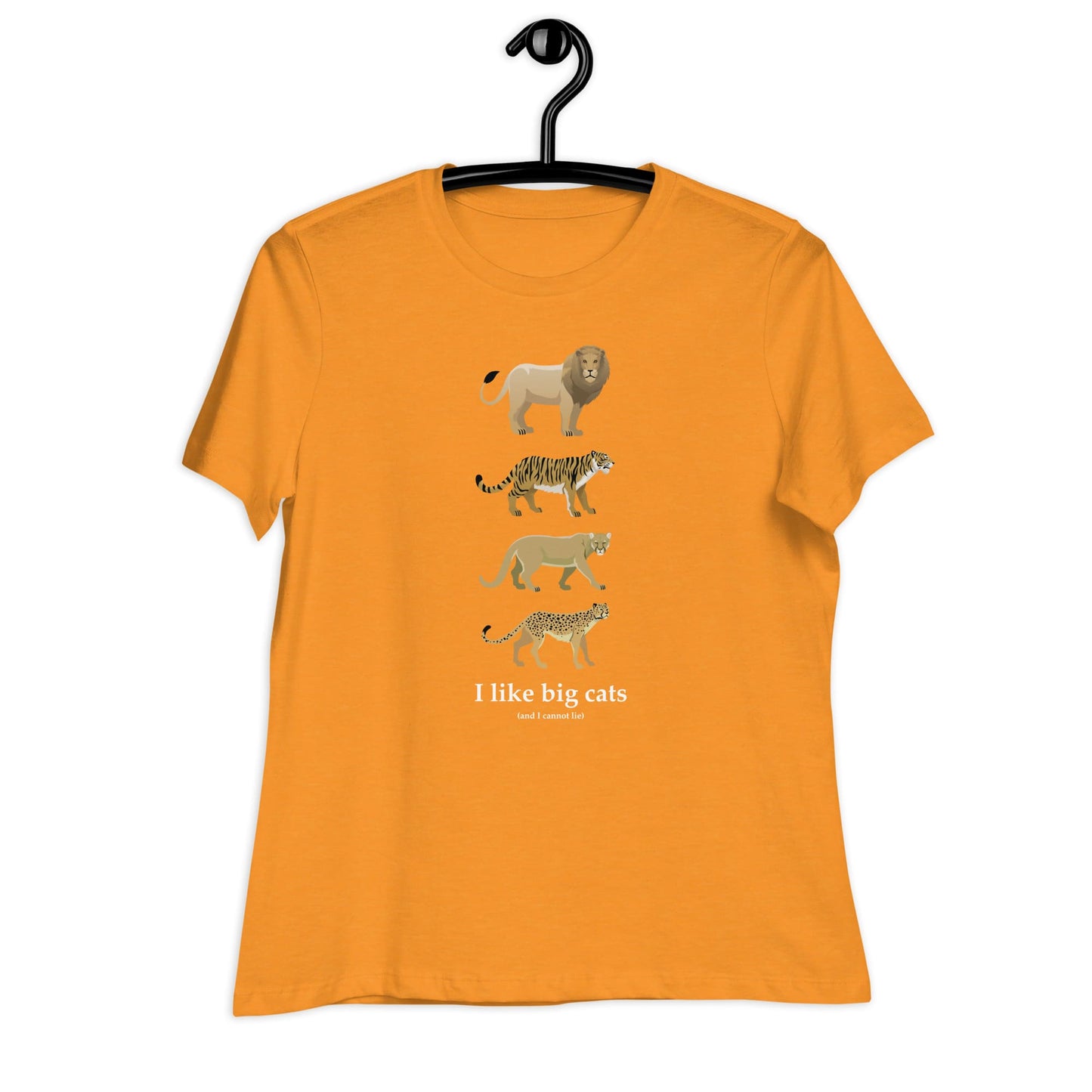 "I Like Big Cats (And I Cannot Lie)" Big Cat Lover's T-Shirt (Women's) Heather Marmalade / S