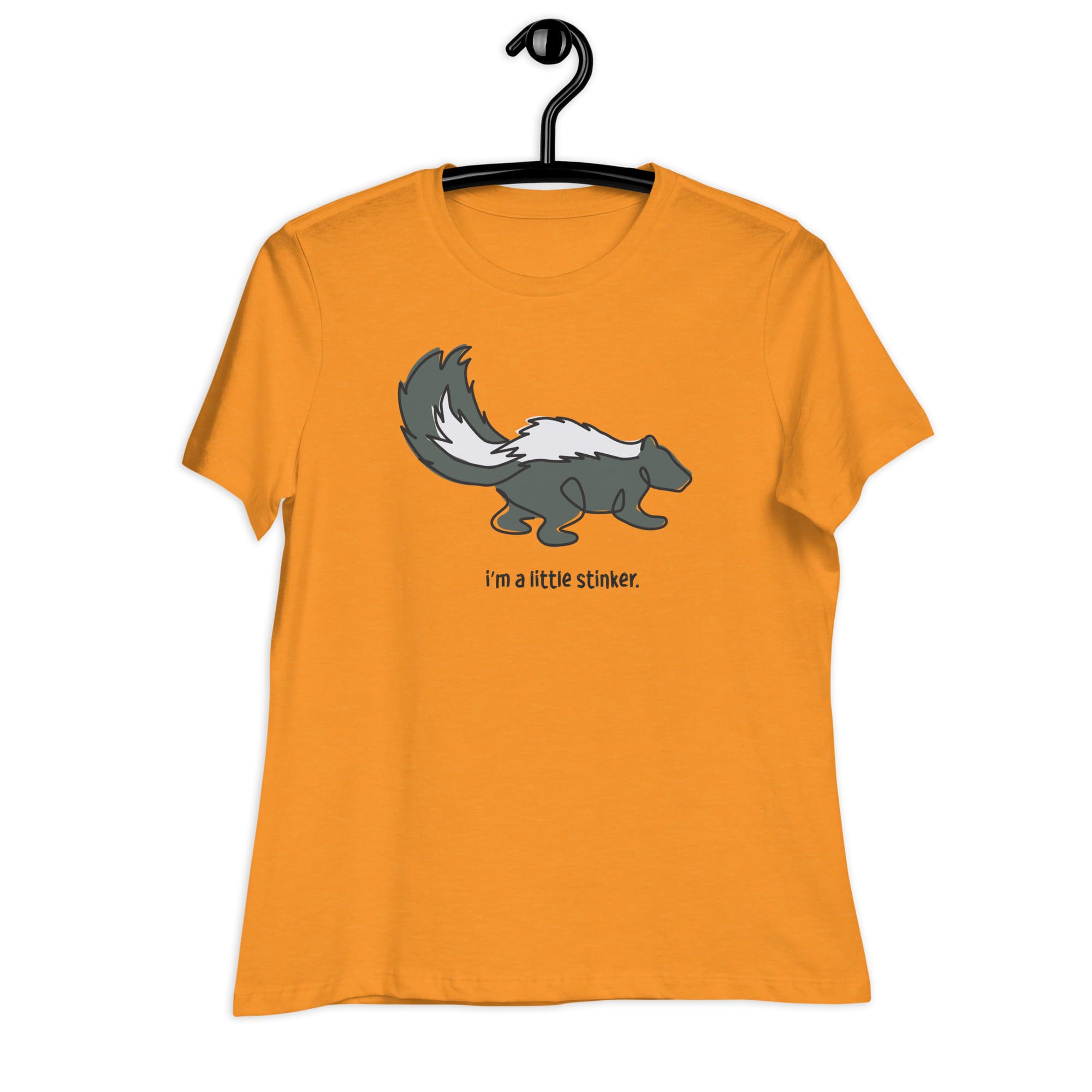 "I'm a Little Stinker" Skunk T-Shirt for Women Heather Marmalade / S