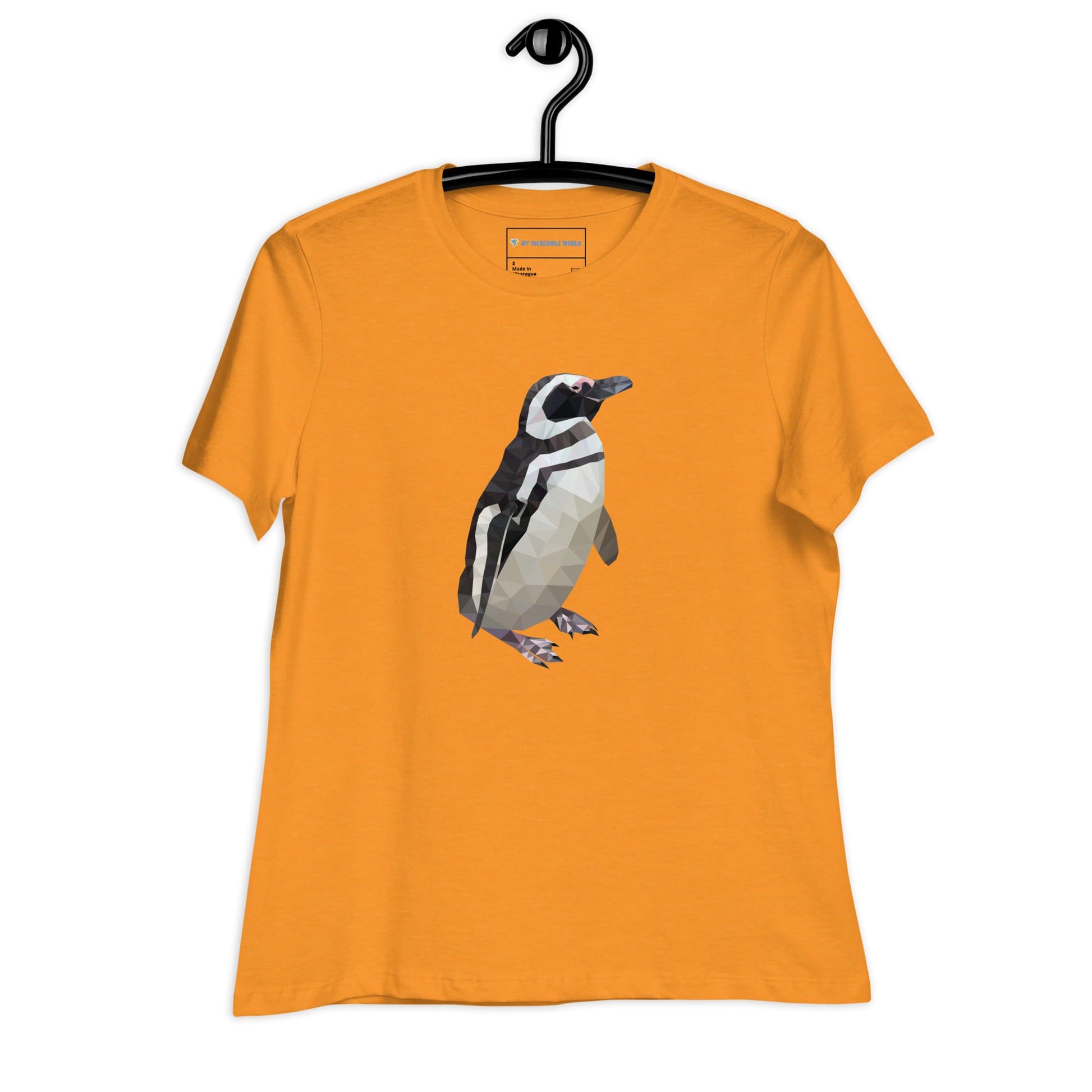 "Low-Poly Penguin" Polygonal Penguin T-Shirt for Women Heather Marmalade / S