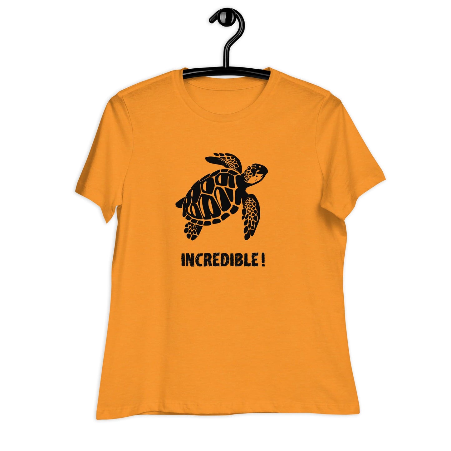 "Sea Turtles Are Incredible" Sea Turtle T-Shirt - Black Print (Women's) Heather Marmalade / S