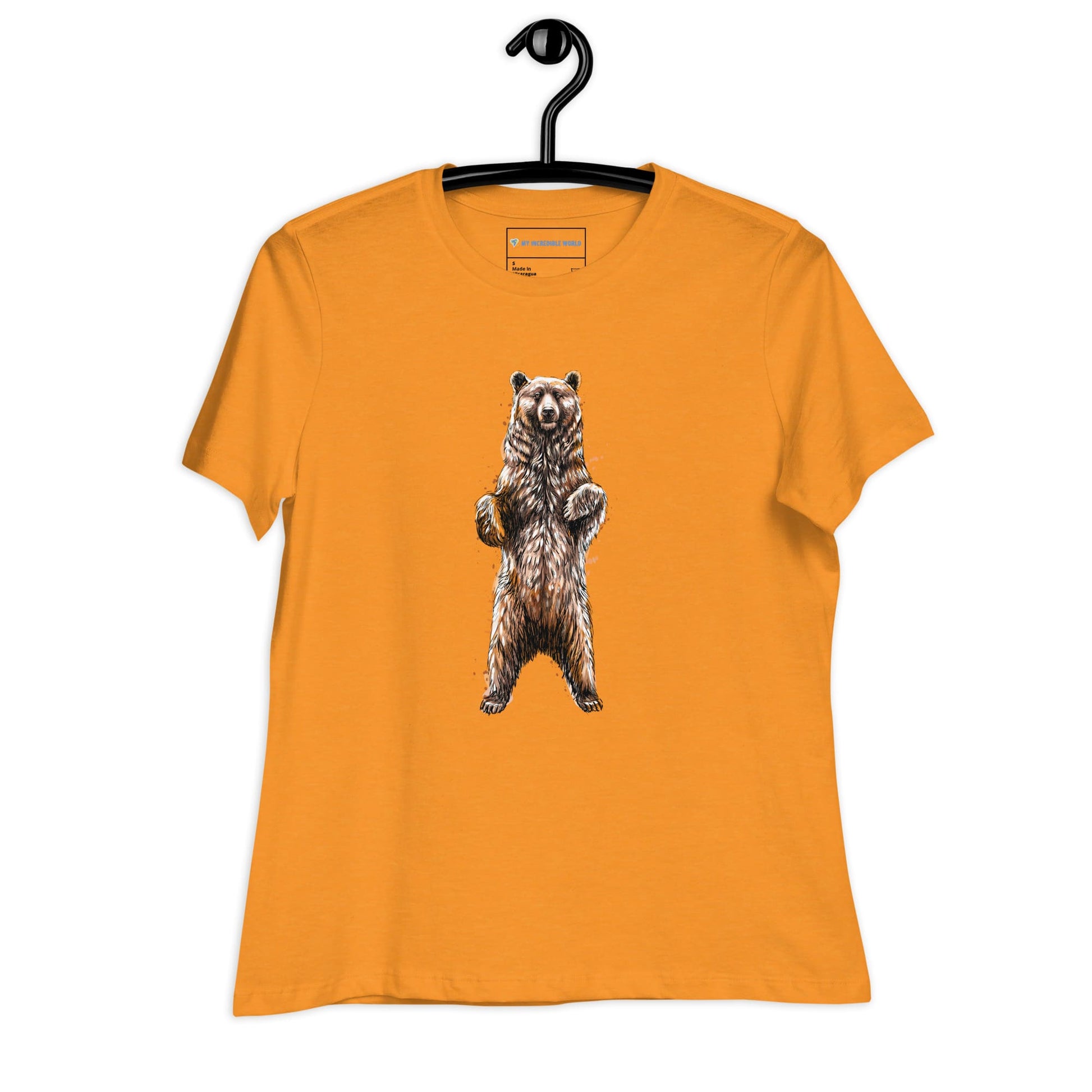 "Watercolor Brown Bear" Women's Brown Bear T-Shirt Heather Marmalade / S