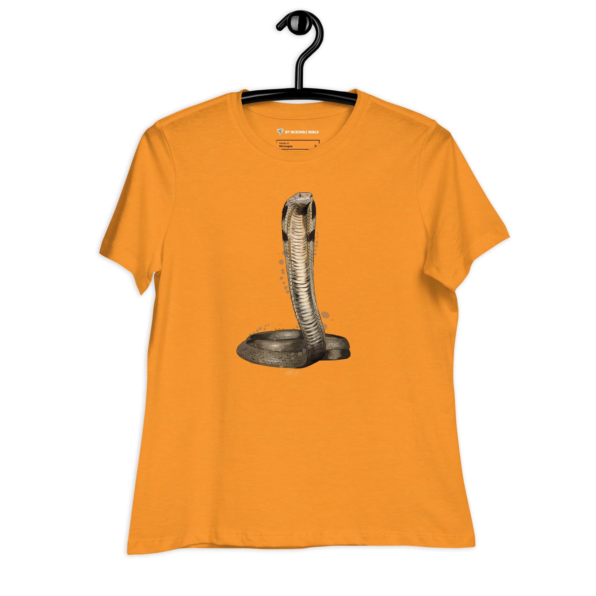 "Watercolor Cobra" Women's Cobra T-Shirt (Snake) Heather Marmalade / S