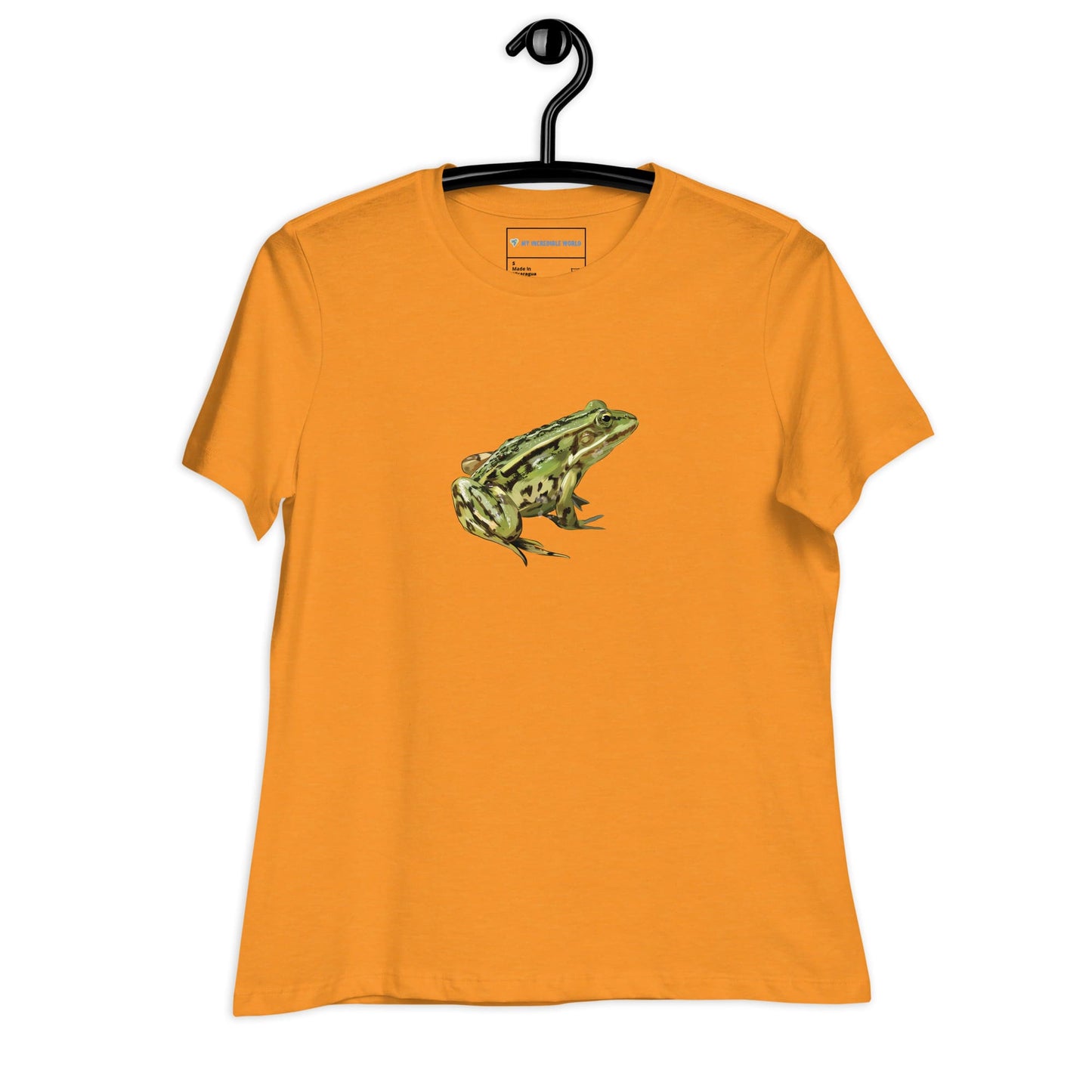 "Watercolor Frog" Women's Frog T-Shirt Heather Marmalade / S