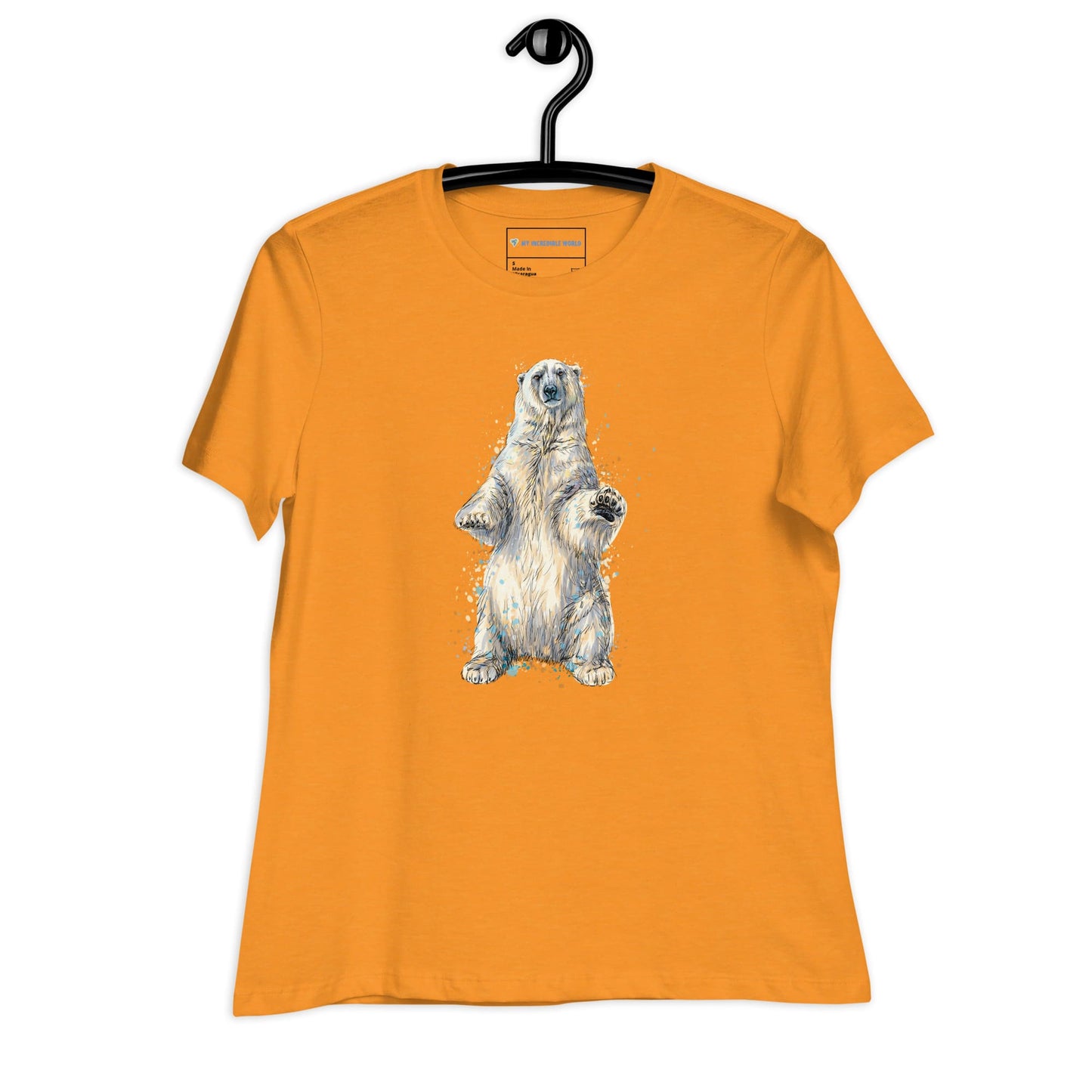 "Watercolor Polar Bear" Women's Polar Bear T-Shirt Heather Marmalade / S