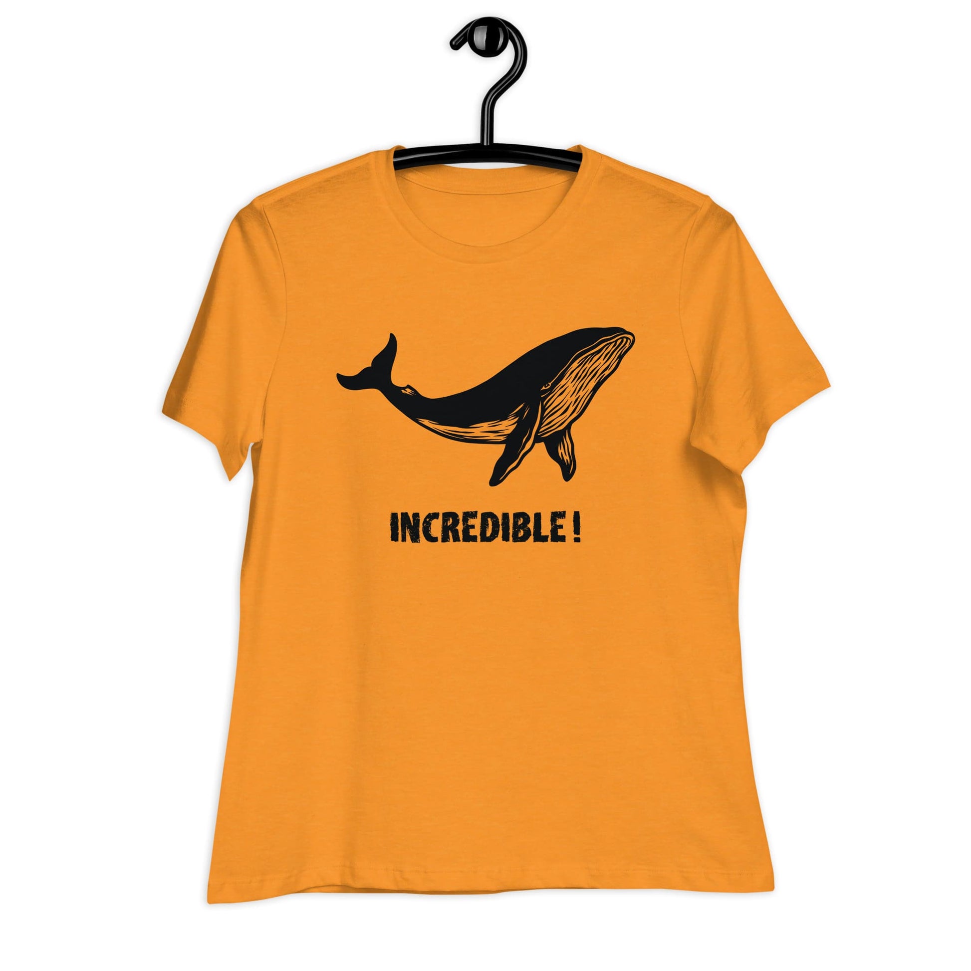 "Whales Are Incredible" Whale T-Shirt for Women (Black Print) Heather Marmalade / S