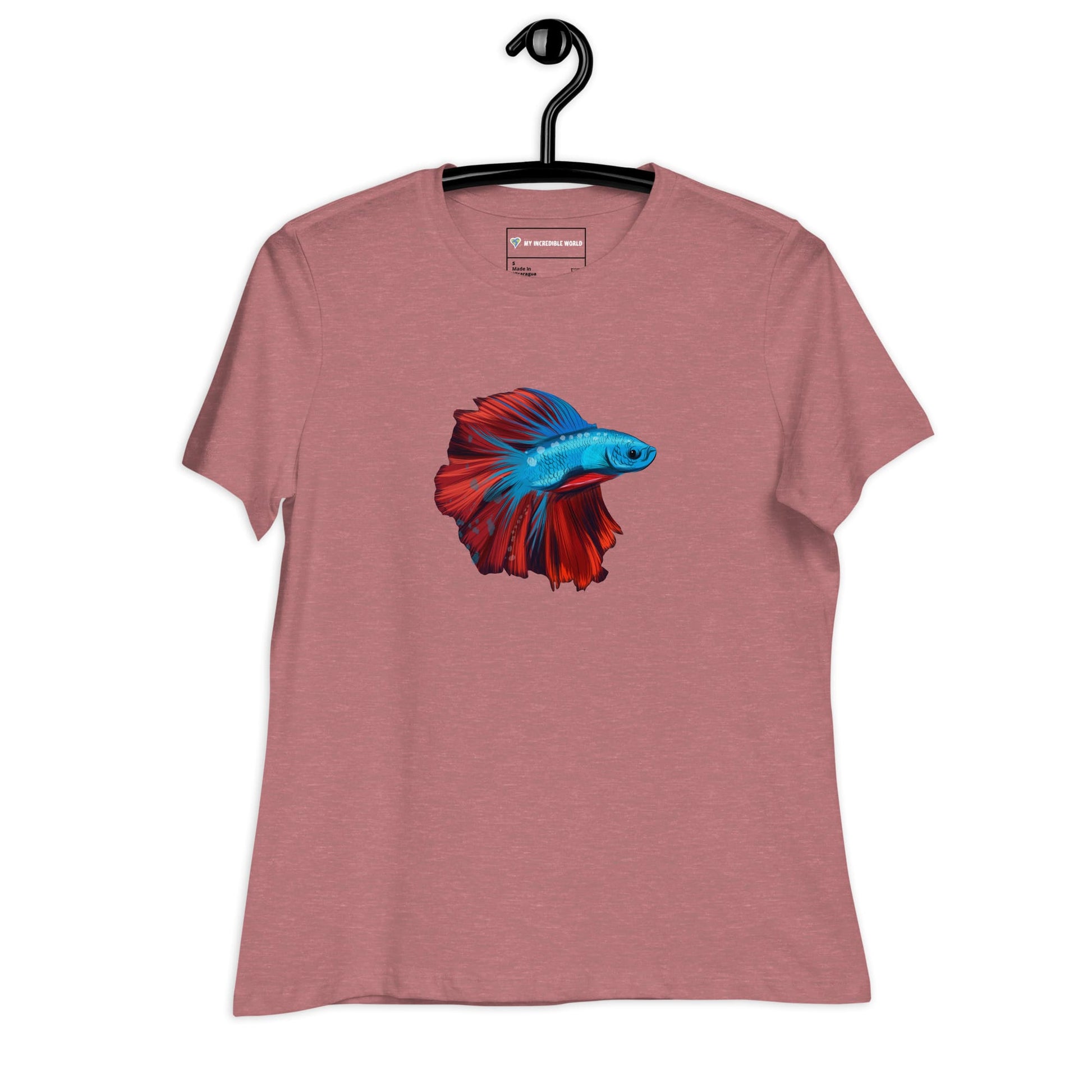 "Watercolor Betta" Women's Betta Fish T-Shirt Heather Mauve / S