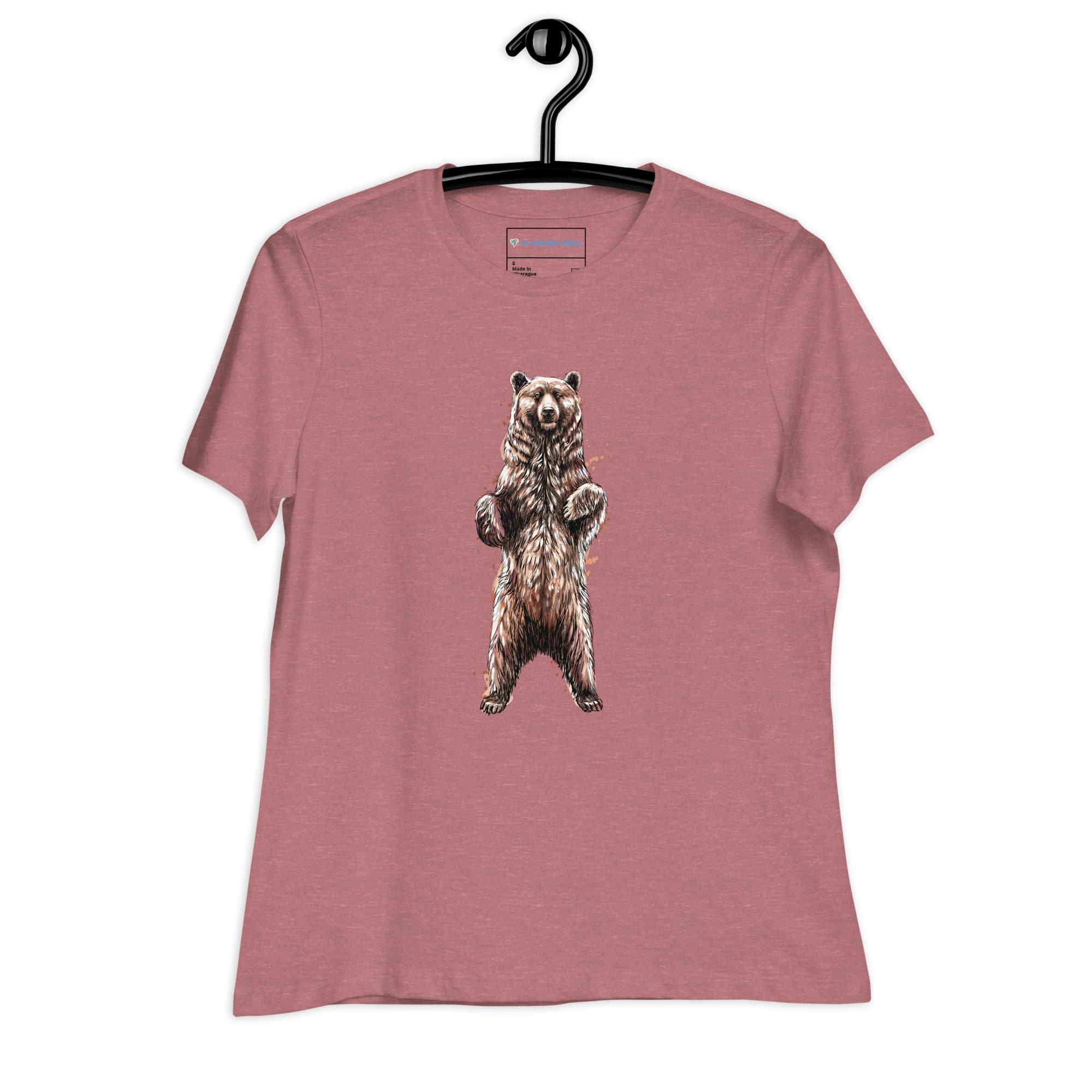 "Watercolor Brown Bear" Women's Brown Bear T-Shirt Heather Mauve / S