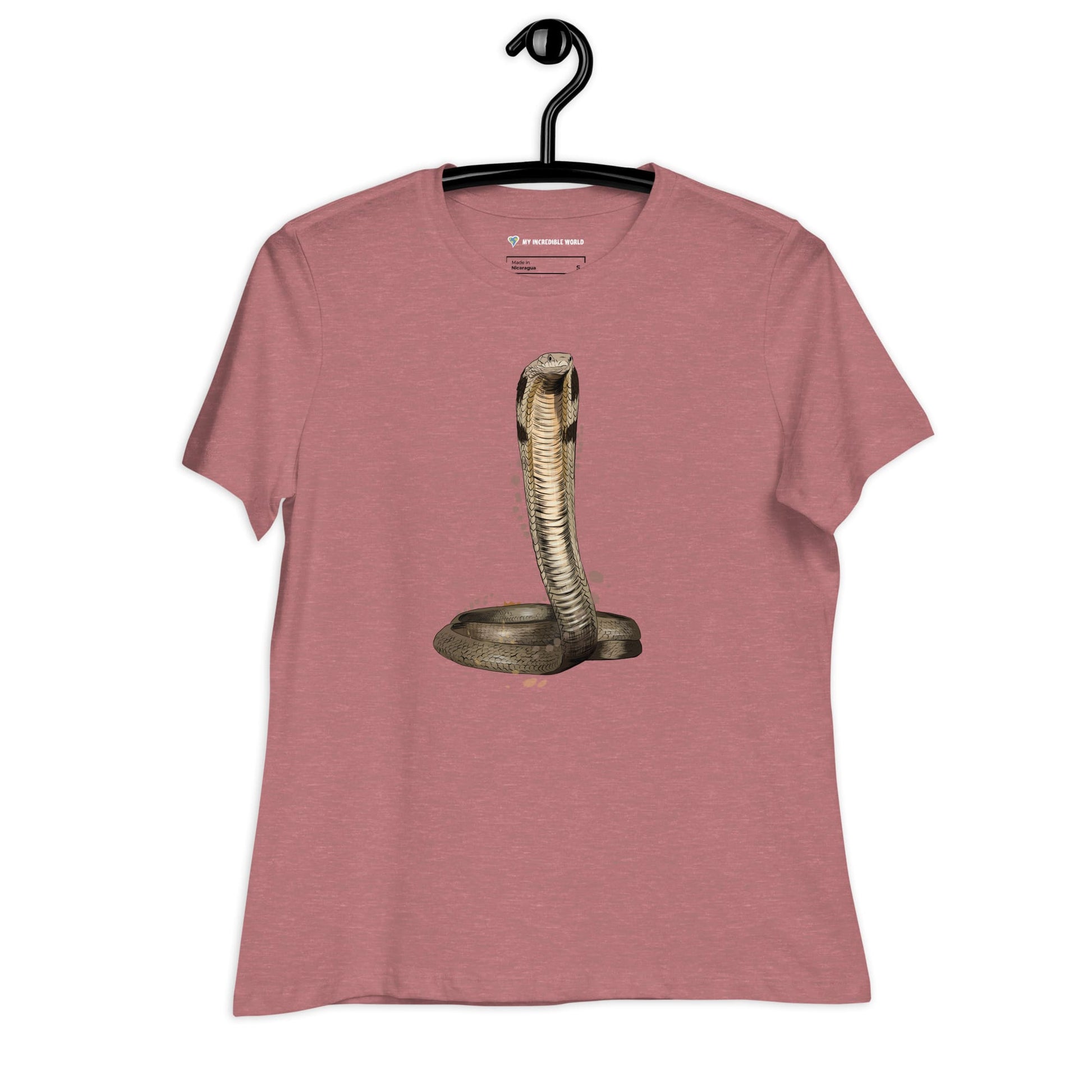 "Watercolor Cobra" Women's Cobra T-Shirt (Snake) Heather Mauve / S