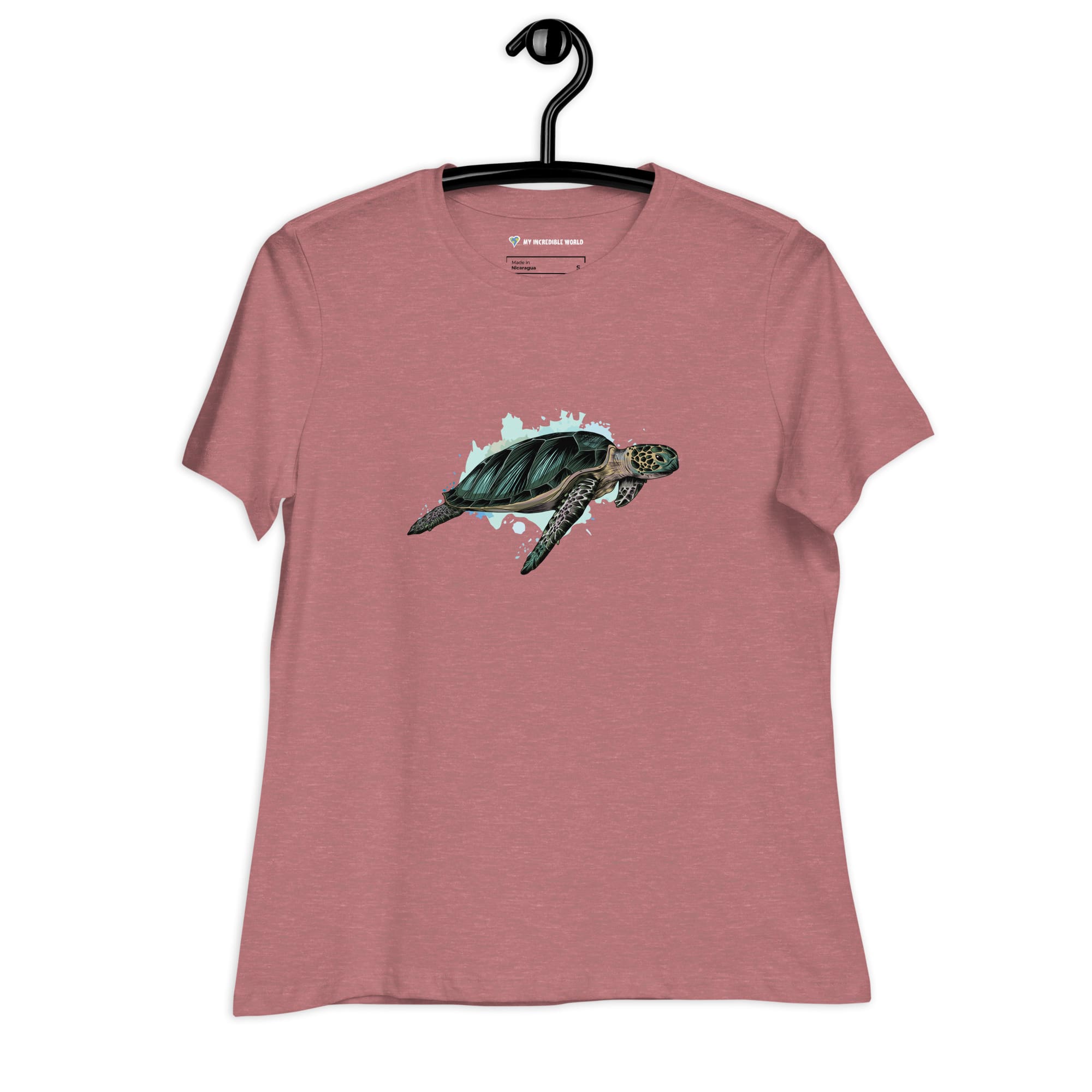 "Watercolor Sea Turtle" Women's Sea Turtle T-Shirt Heather Mauve / S