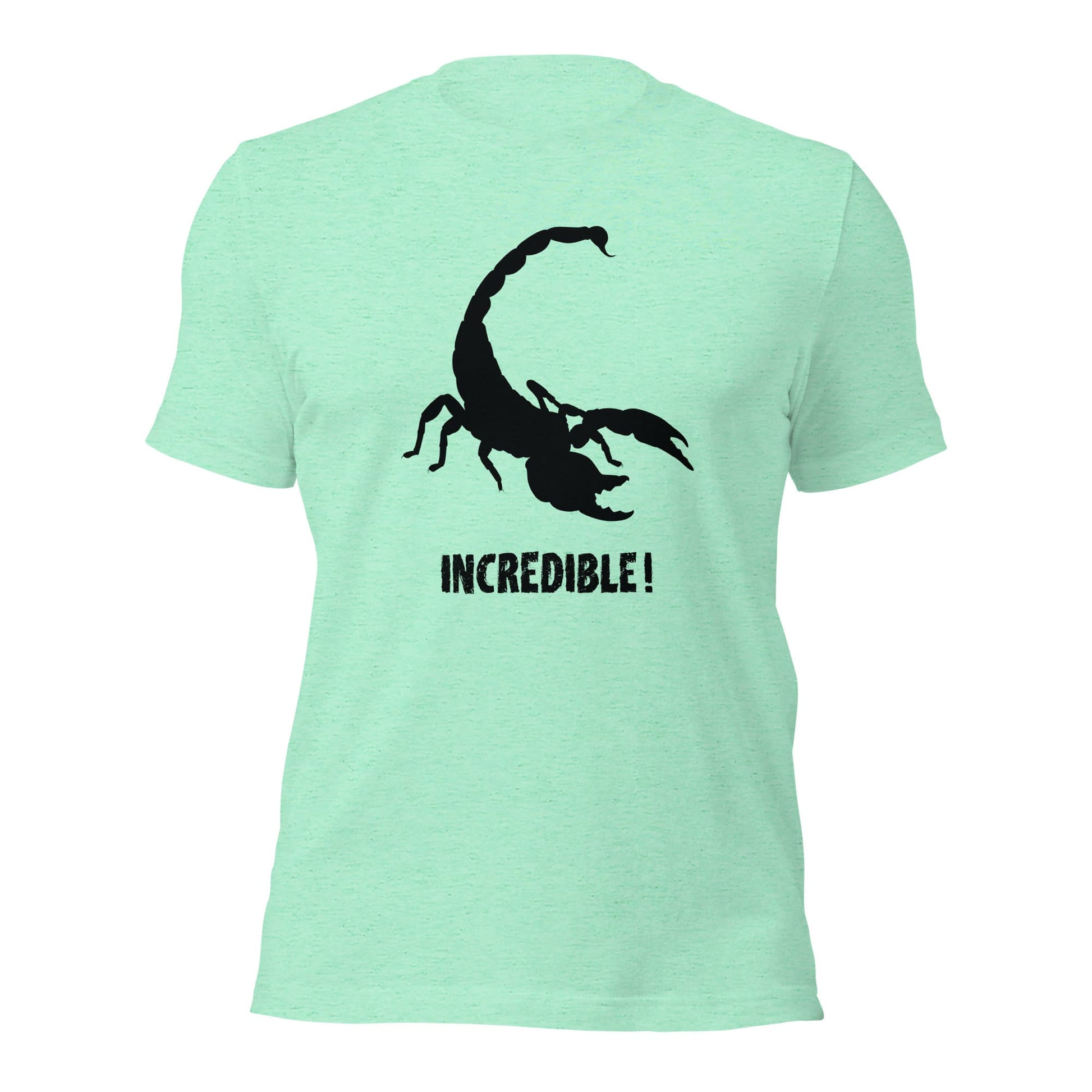 "Scorpions Are Incredible" Scorpion T-Shirt - Black Print (Adult Unisex / Men's) Heather Mint / S