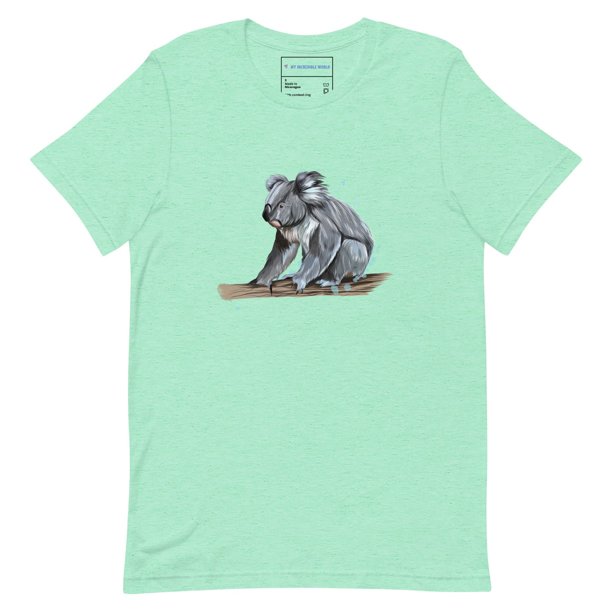 "Watercolor Koala" Koala T-Shirt (Adult Unisex) Heather Mint / S