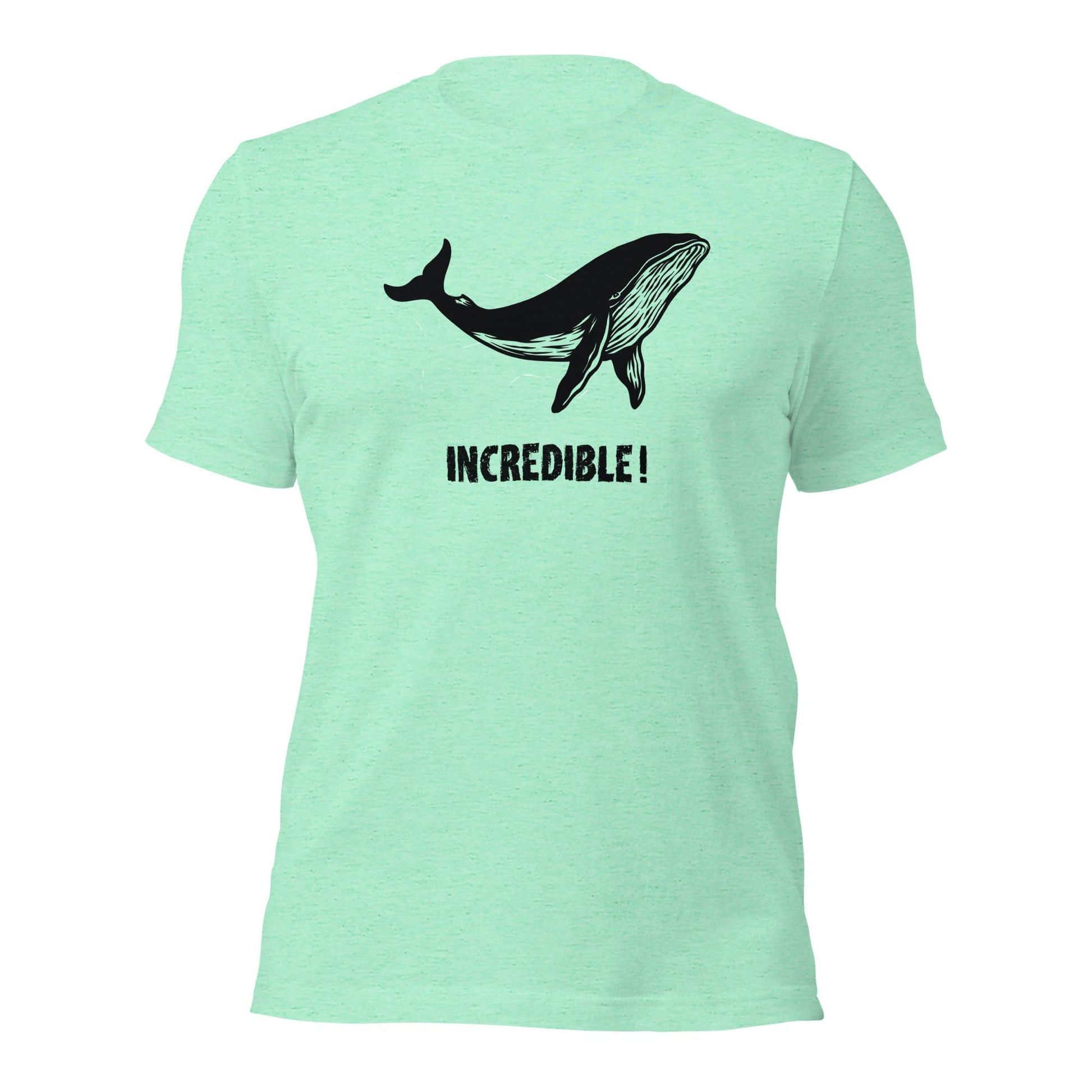 "Whales Are Incredible" Whale T-Shirt (Adult Men's/Unisex) Heather Mint / S