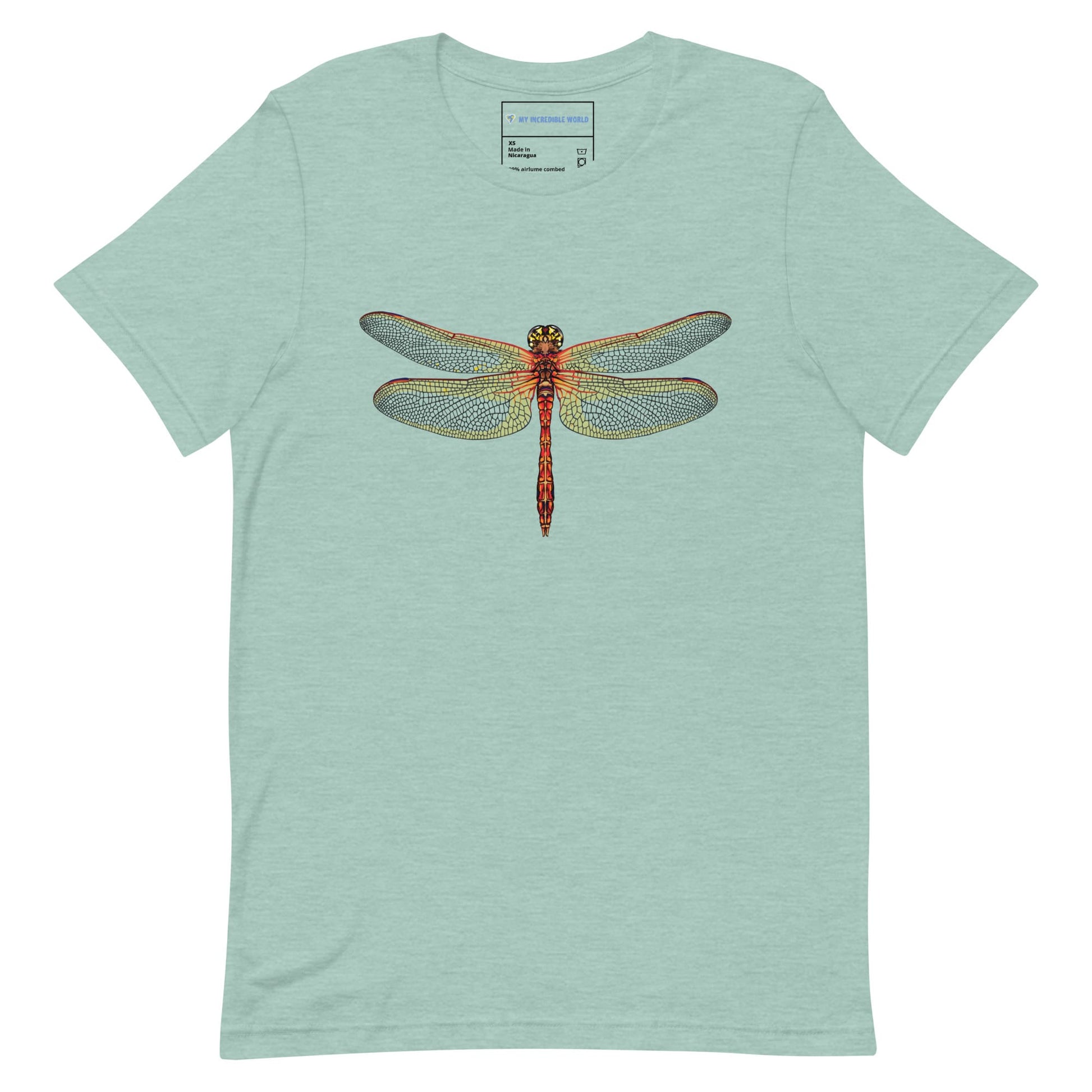 "Watercolor Dragonfly" Dragonfly T-Shirt (Adult Unisex) Heather Prism Dusty Blue / XS